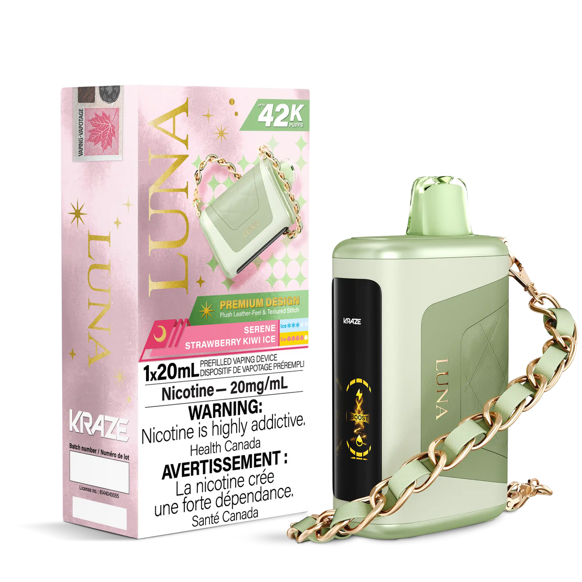 Serene Strawberry Kiwi Ice Kraze Luna - Disposable 42K by KRAZE