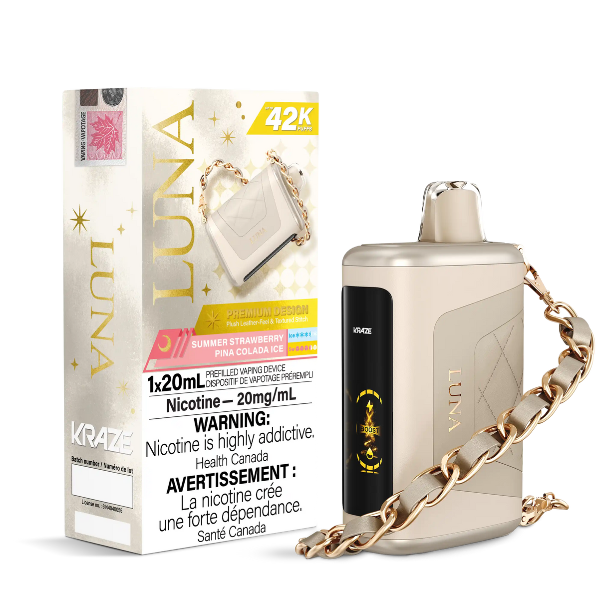 Summer Strawberry Pina Colada Ice Kraze Luna - Disposable 42K by KRAZE
