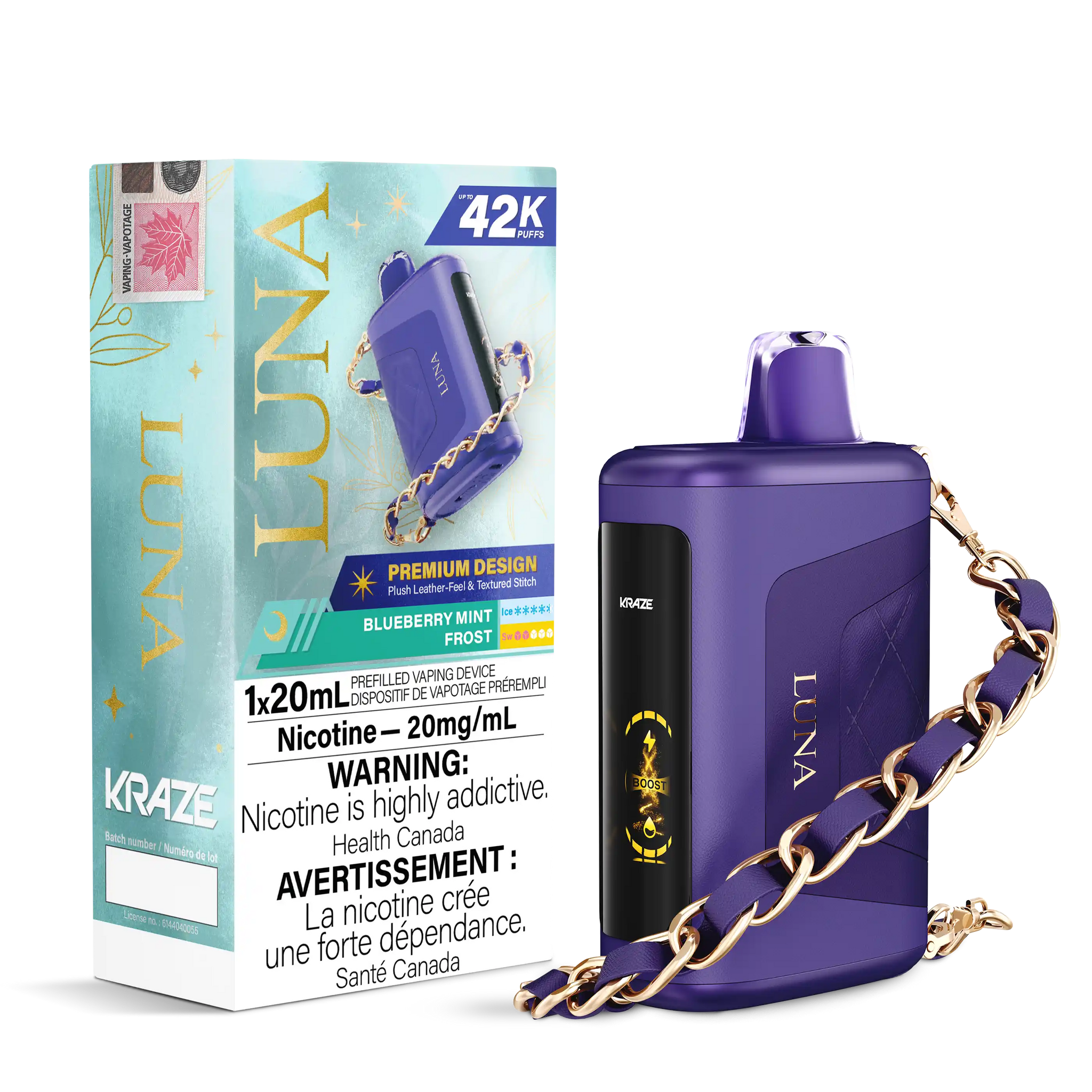 Blueberry Mint Frost Kraze Luna - Disposable 42K