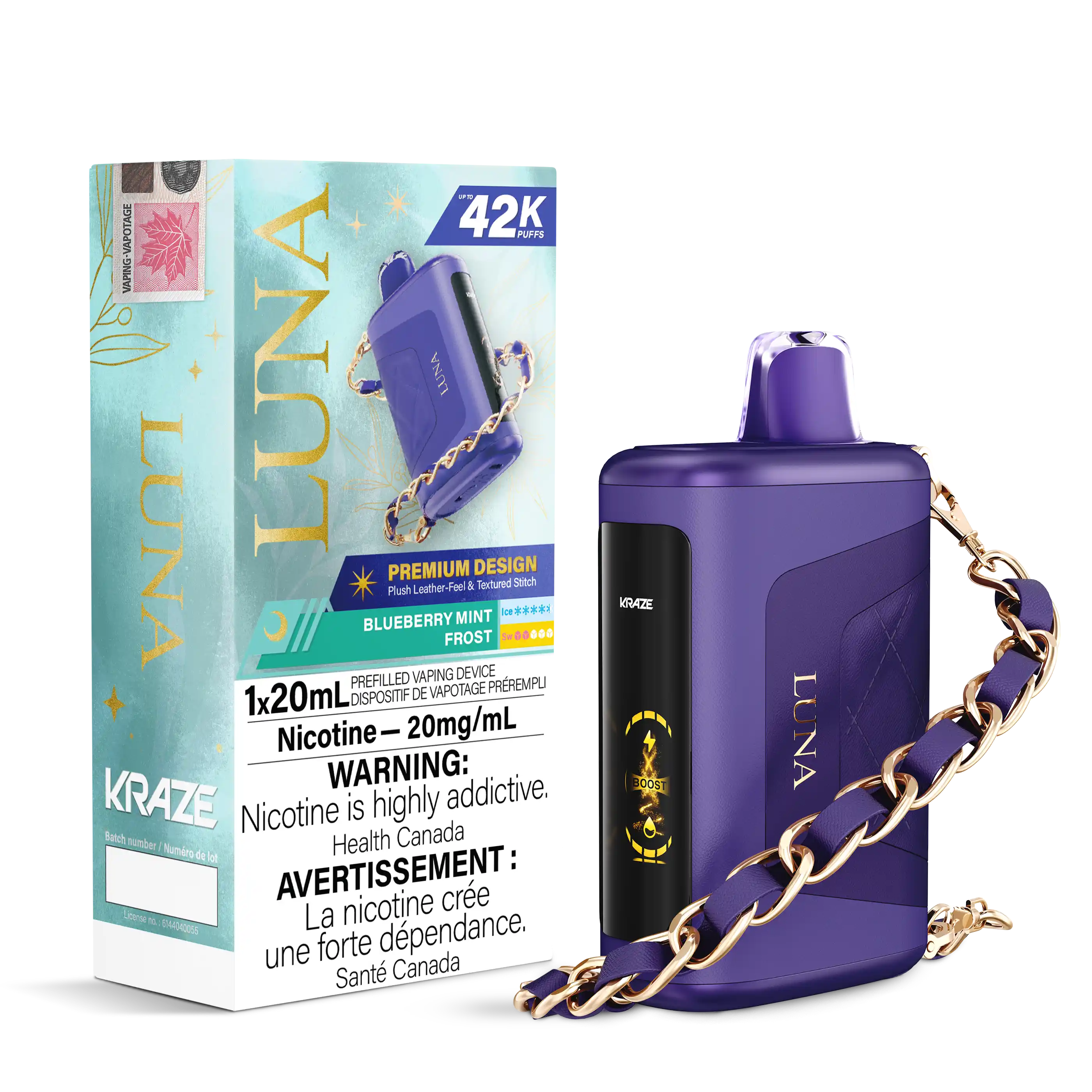 Blueberry Mint Frost Kraze Luna - Disposable 42K