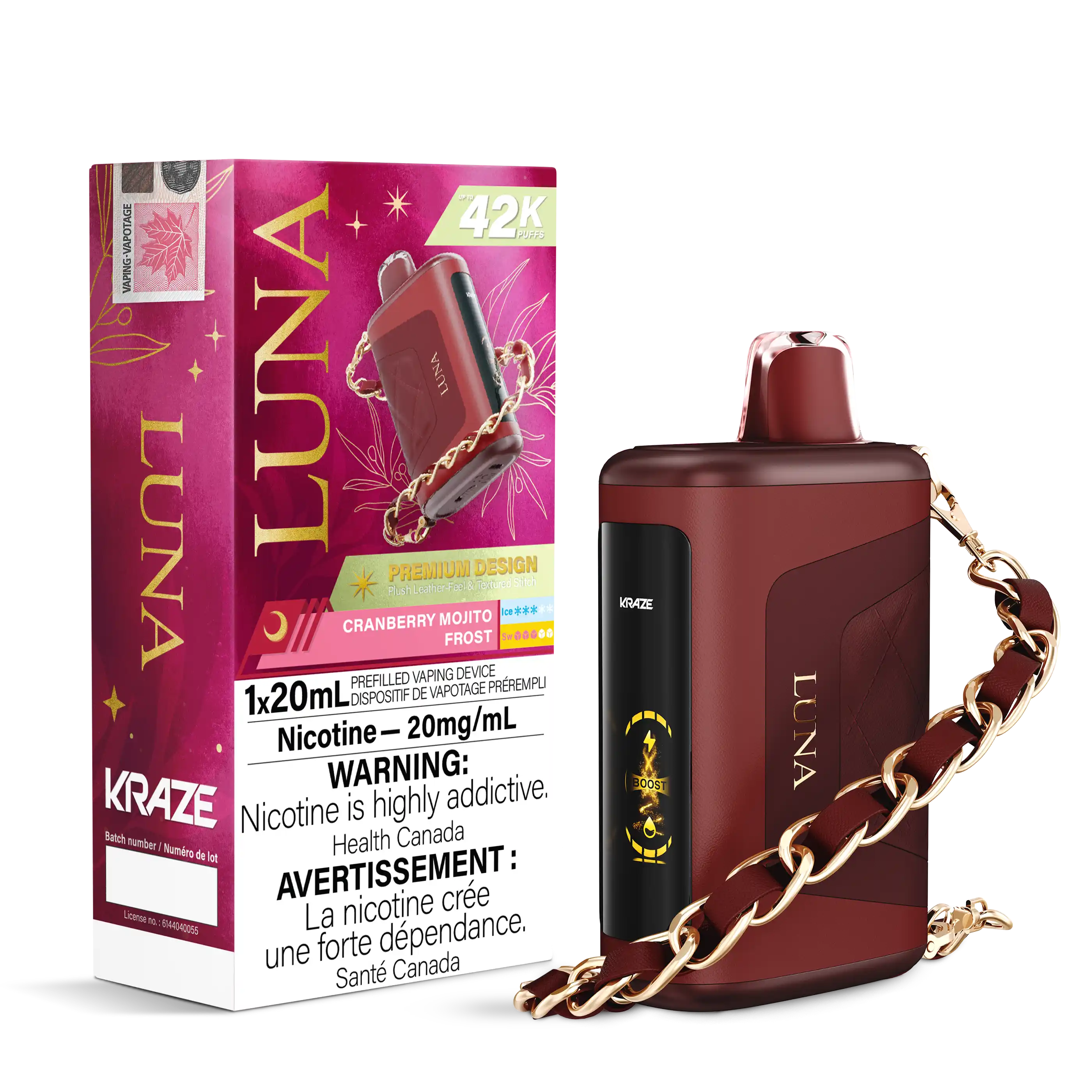 Cranberry Mojito Frost Kraze Luna - Disposable 42K by KRAZE