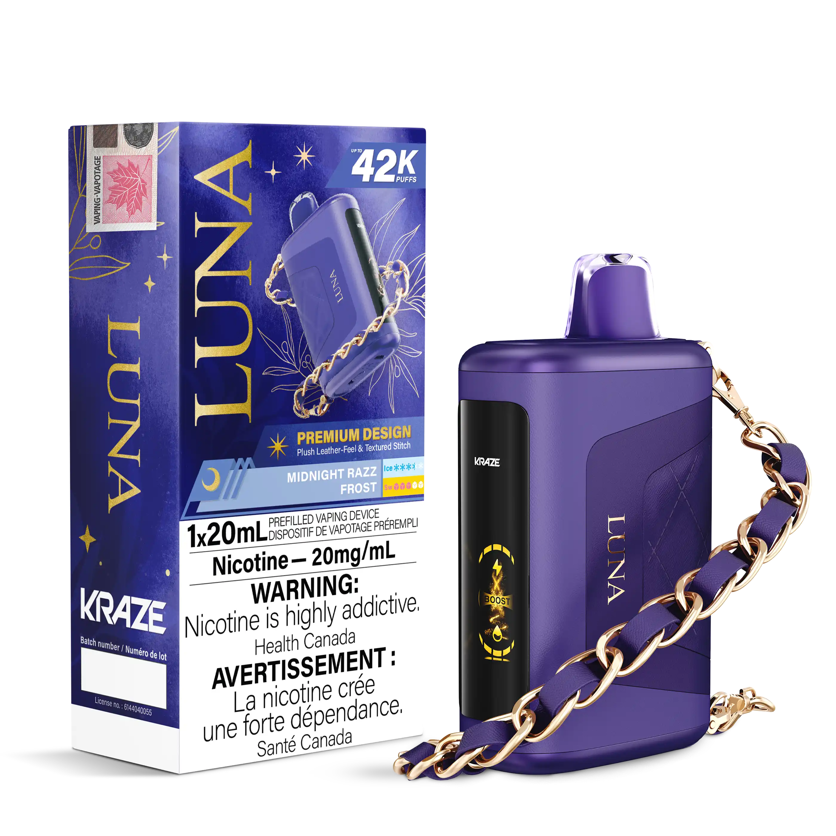Midnight Razz Frost Kraze Luna - Disposable 42K