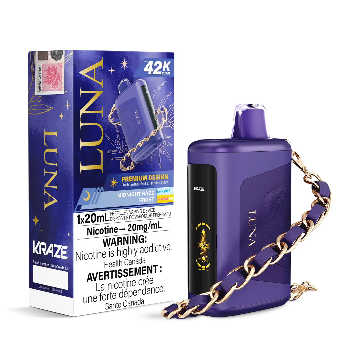 Midnight Razz Frost Kraze Luna - Disposable 42K by KRAZE