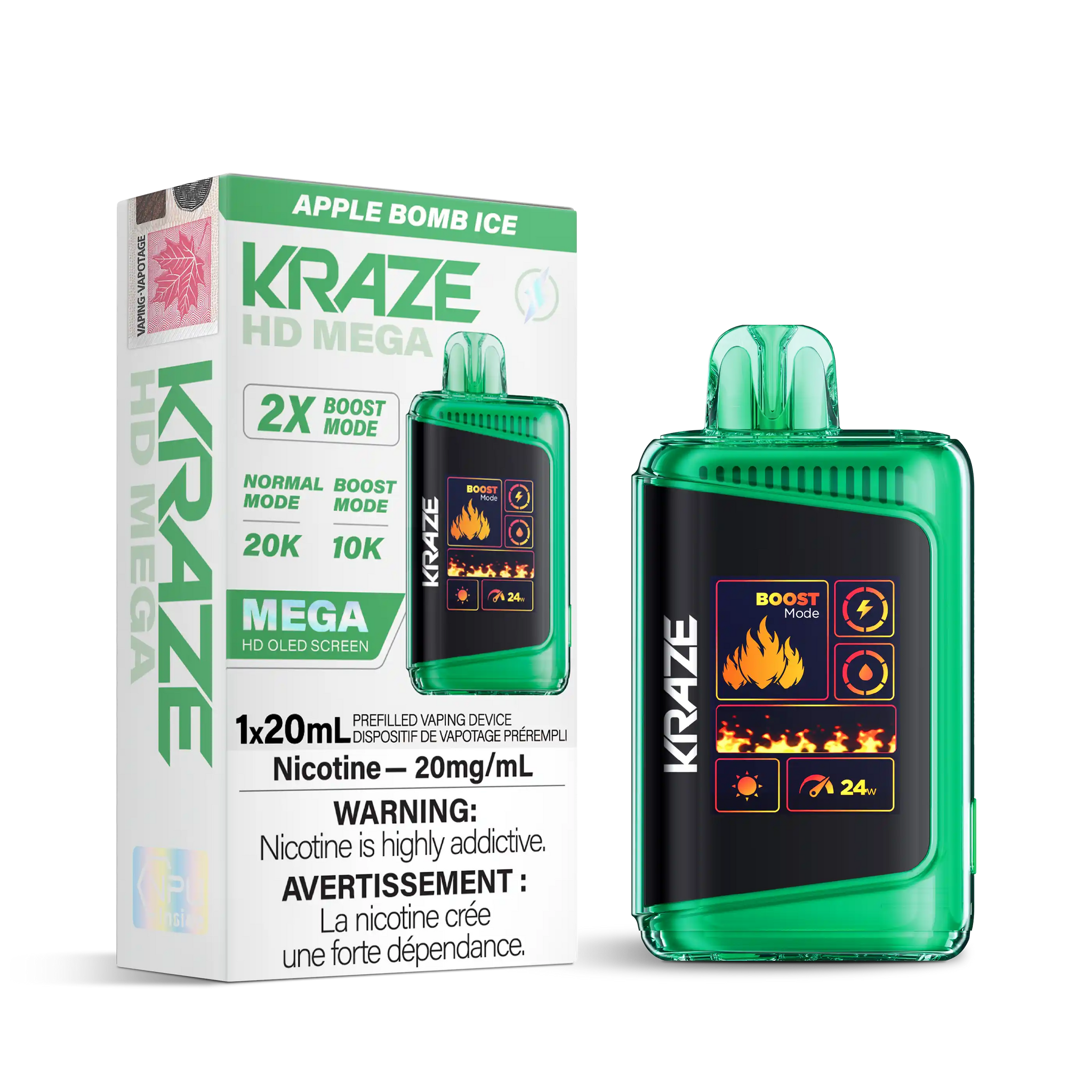 Apple Bomb Ice Kraze HD Mega - Disposable 20K