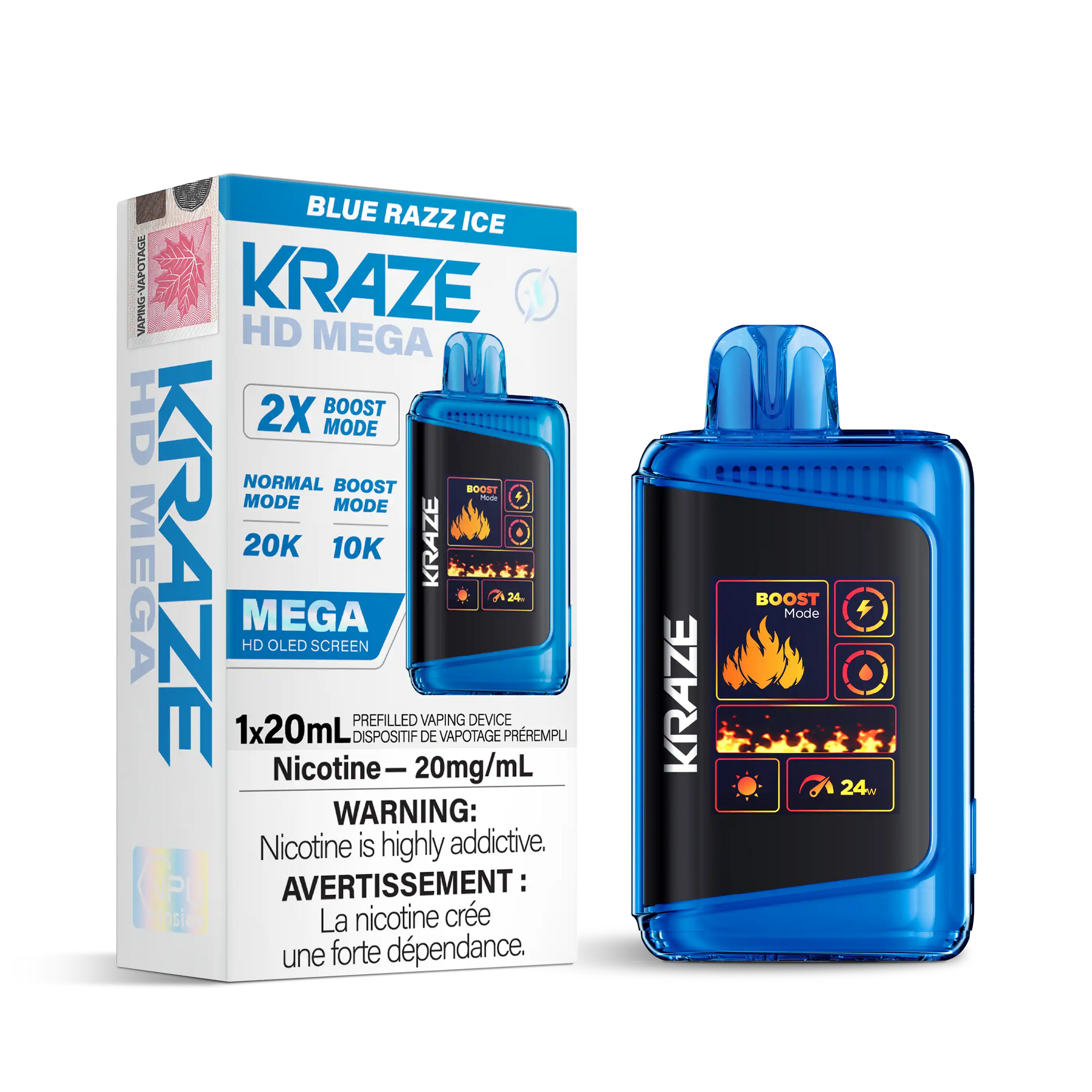 Blue Razz Ice Kraze HD Mega - Disposable 20K