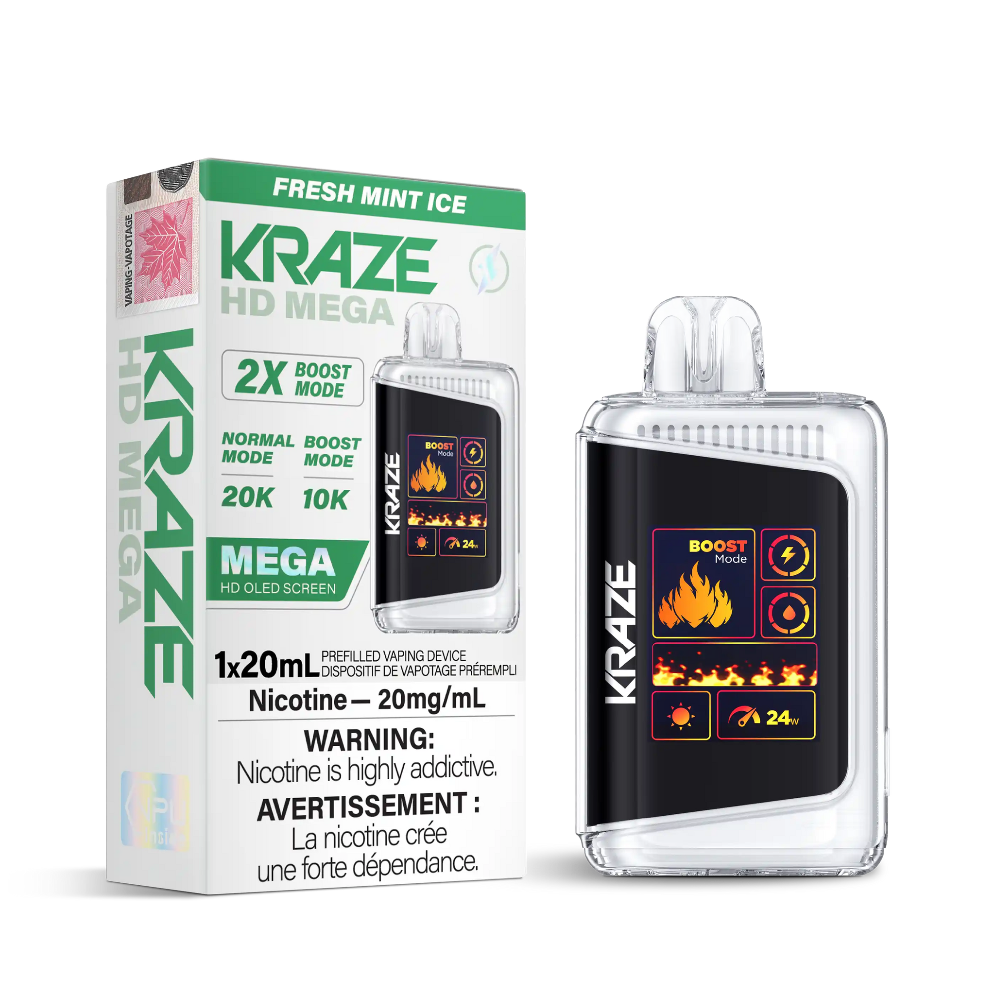 Fresh Mint Ice Kraze HD Mega - Disposable 20K