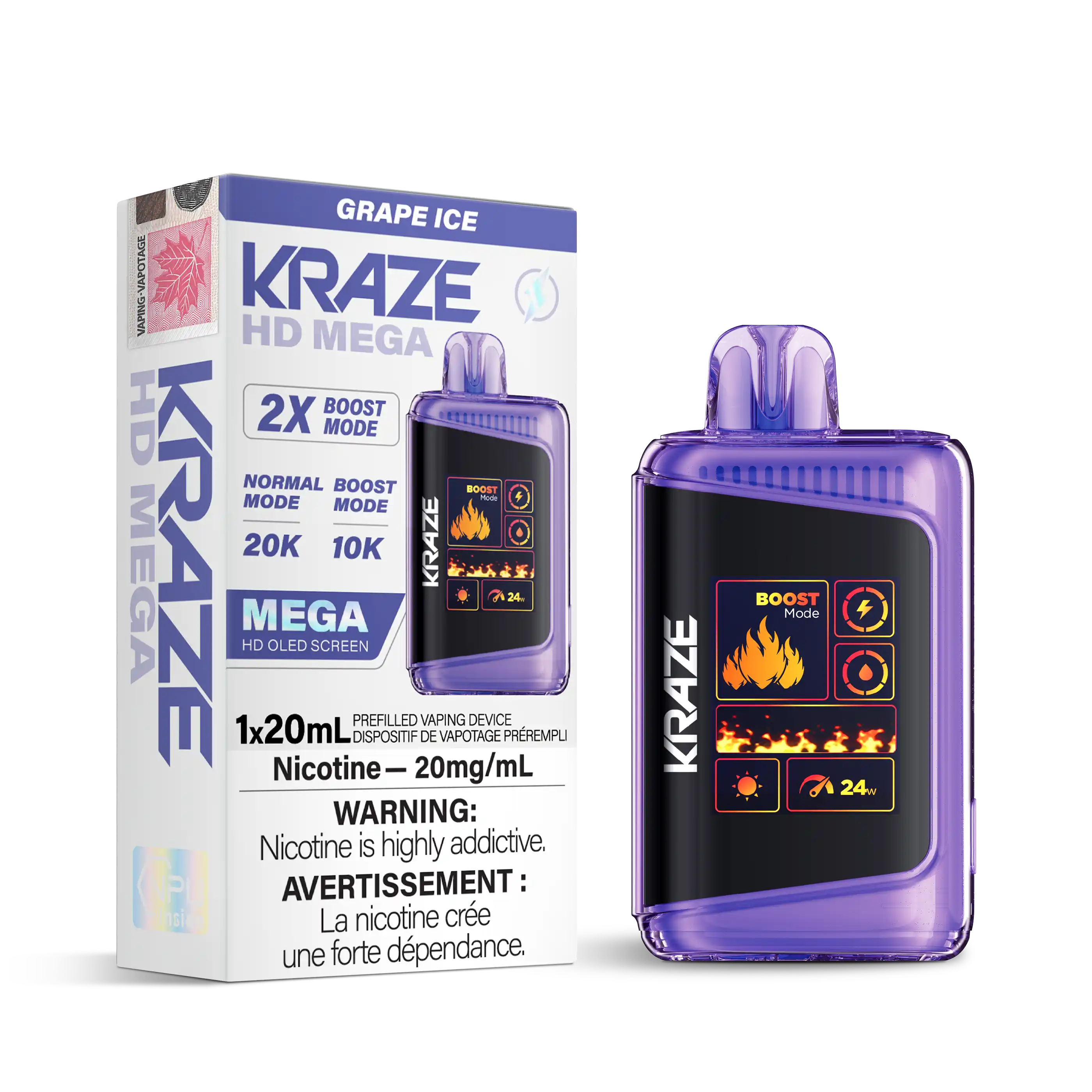 Grape Ice Kraze HD Mega - Disposable 20K