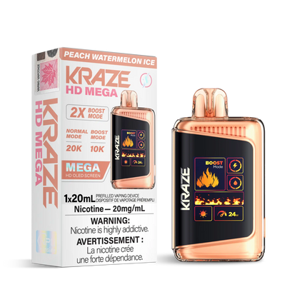 Peach Watermelon Ice Kraze HD Mega - Disposable 20K