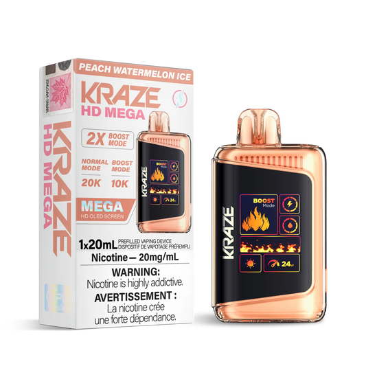 Peach Watermelon Ice Kraze HD Mega - Disposable 20K