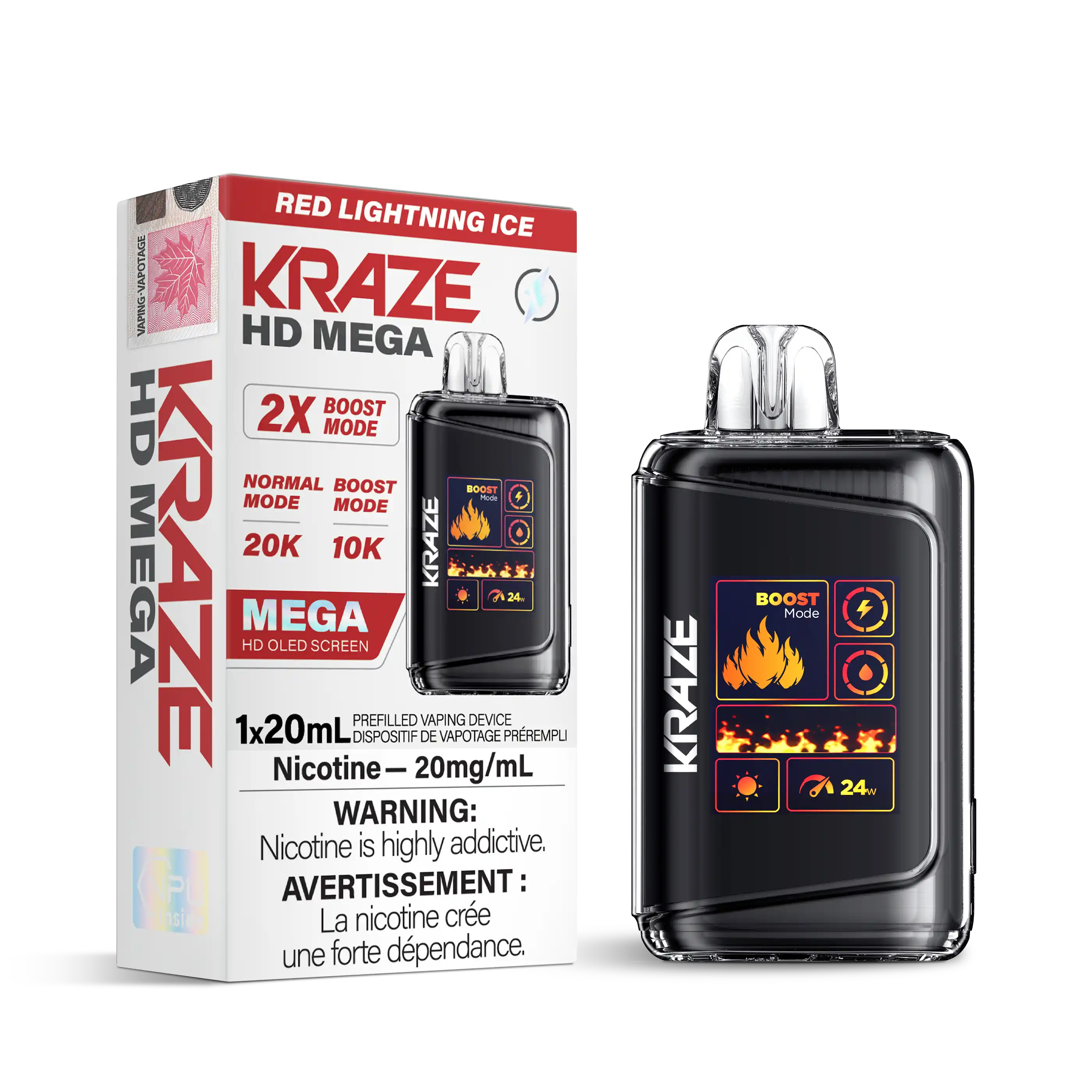 Red Lightning Ice Kraze HD Mega - Disposable 20K