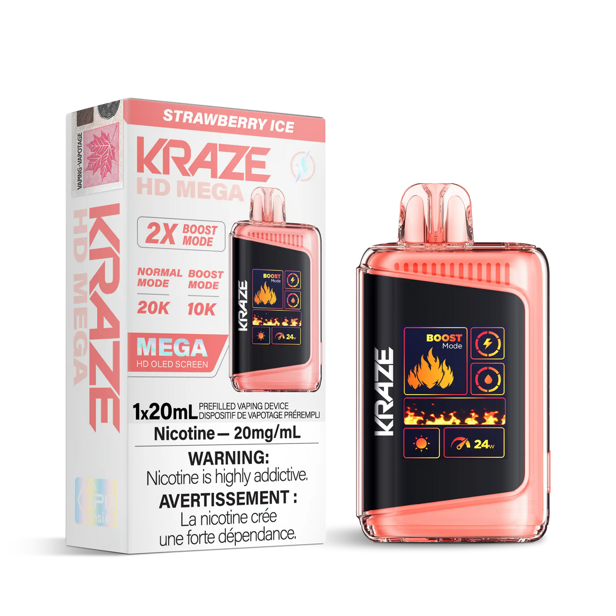 Strawberry Ice Kraze HD Mega - Disposable 20K
