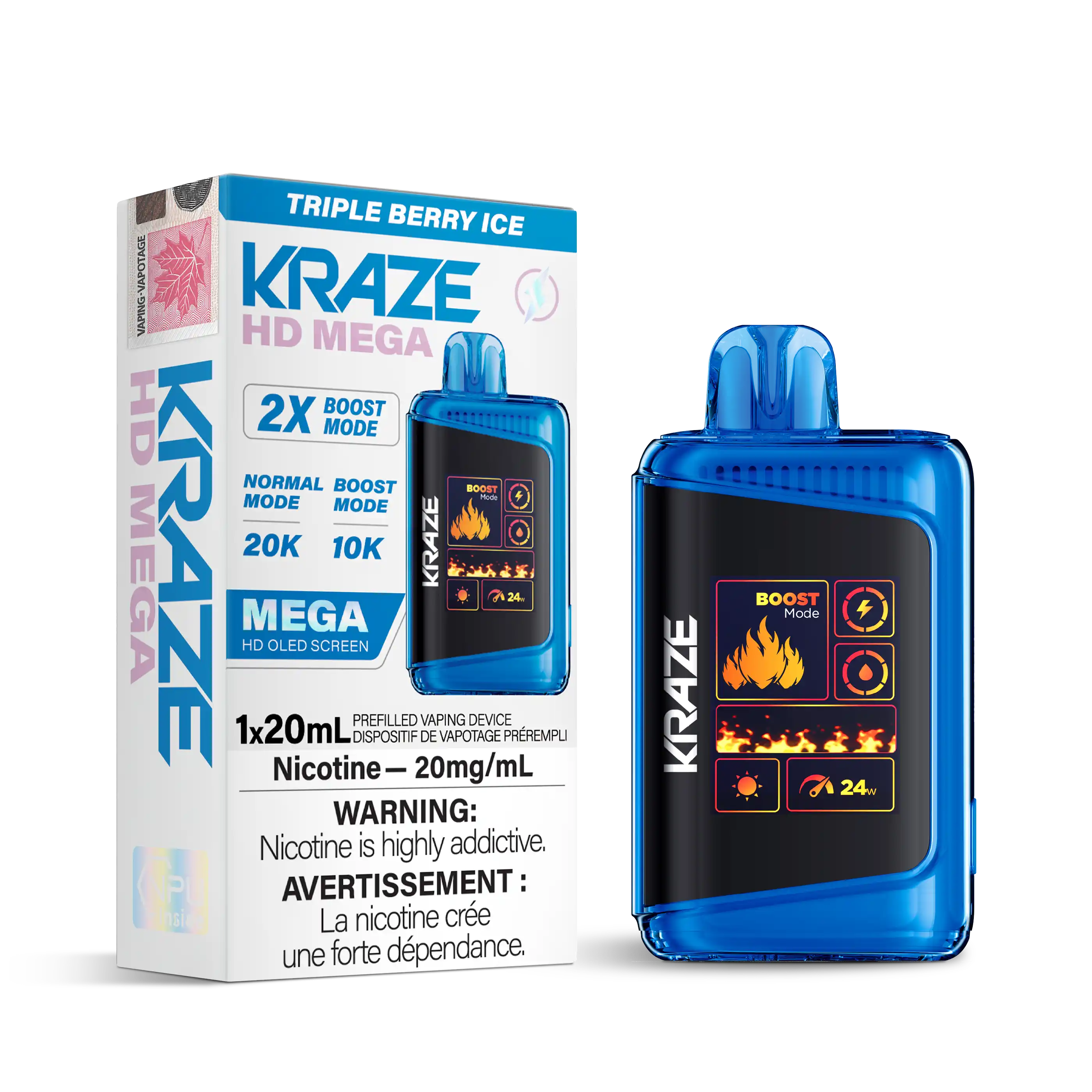 Triple Berry Ice Kraze HD Mega - Disposable 20K by KRAZE