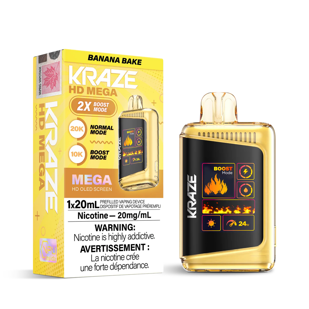 Banana Bake Kraze HD Mega - Disposable 20K by KRAZE