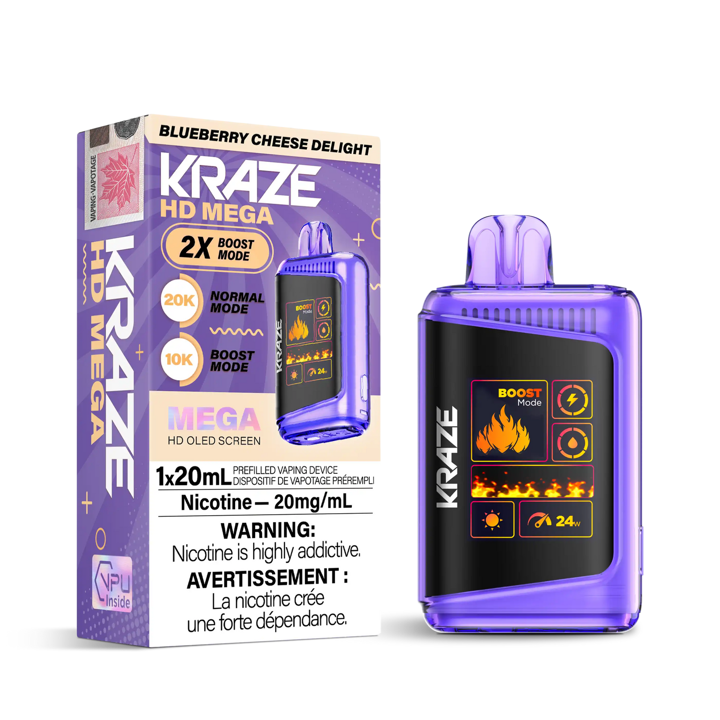 Blueberry Cheese Delight Kraze HD Mega - Disposable 20K