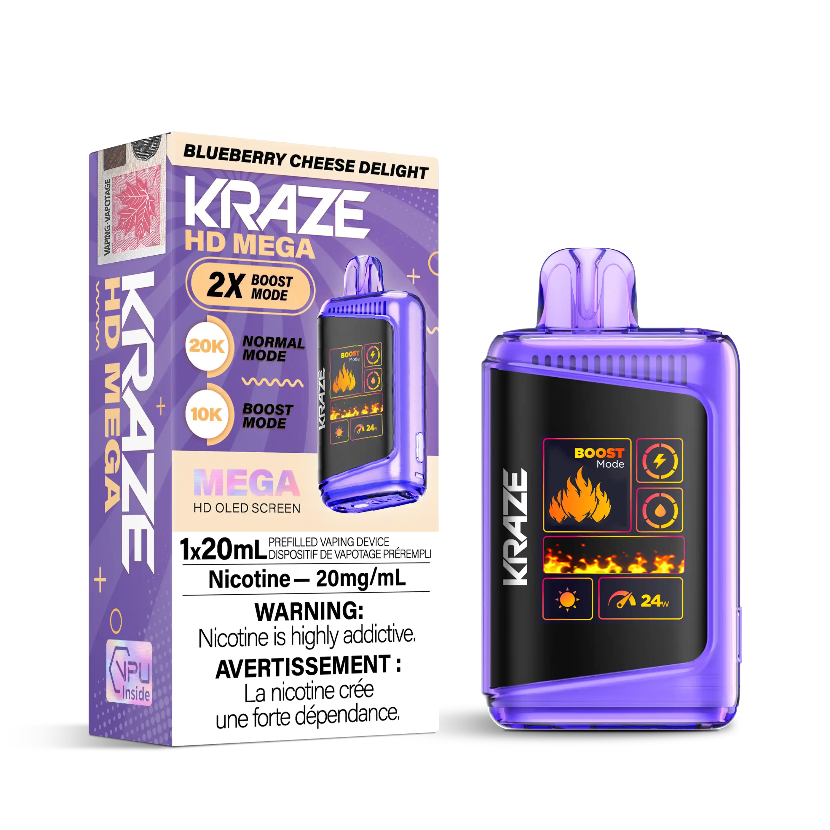 Blueberry Cheese Delight Kraze HD Mega - Disposable 20K