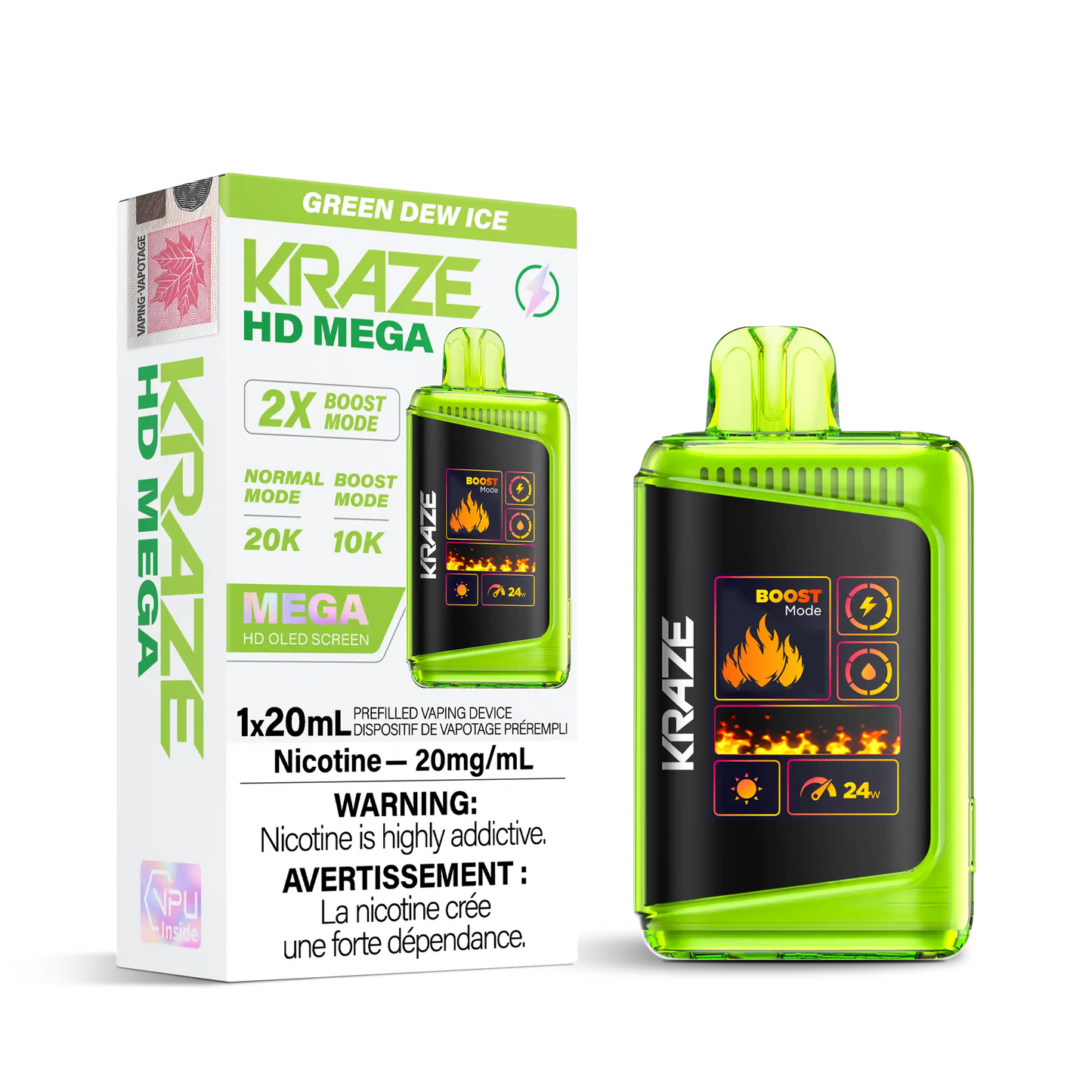 Green Dew Ice Kraze HD Mega - Disposable 20K