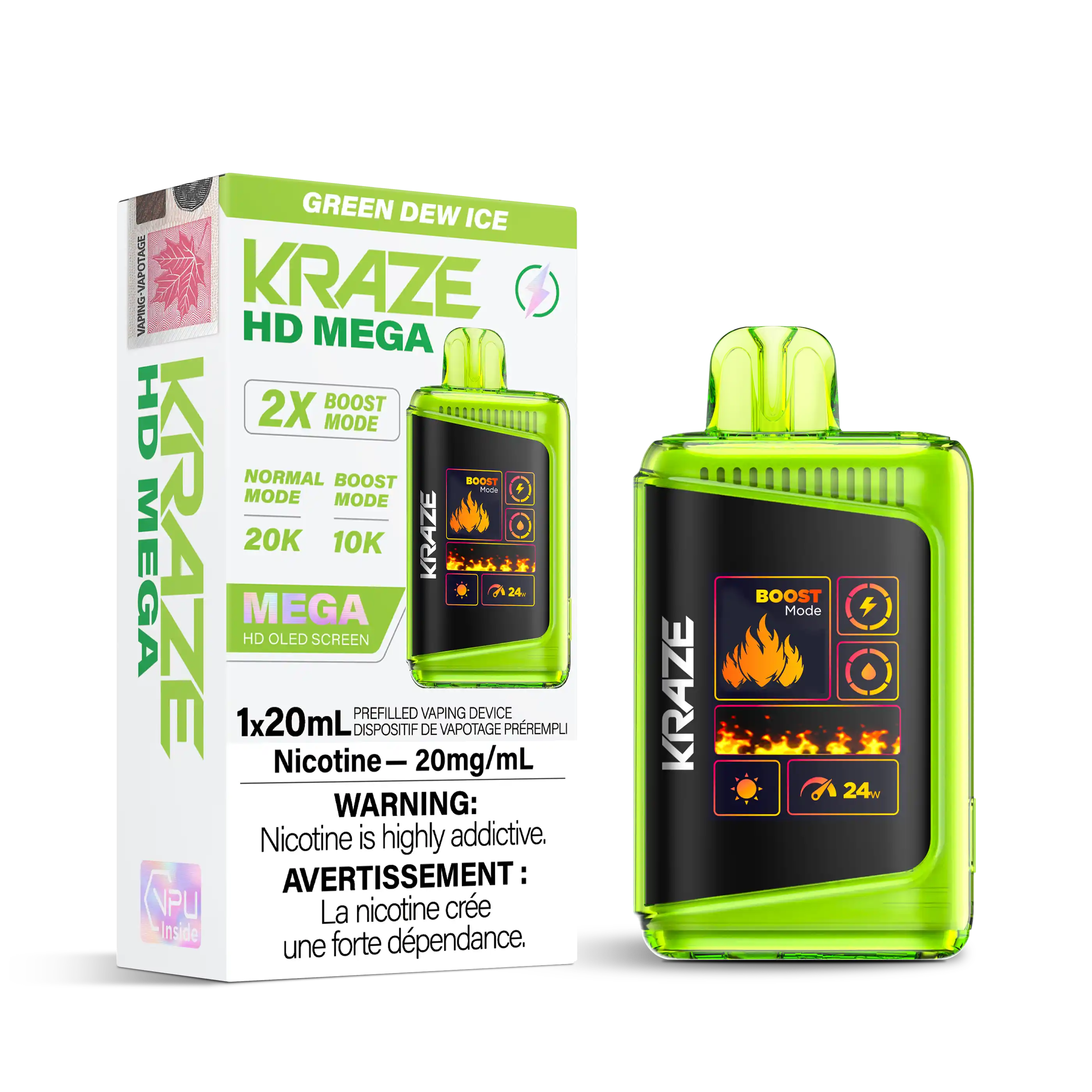 Green Dew Ice Kraze HD Mega - Disposable 20K