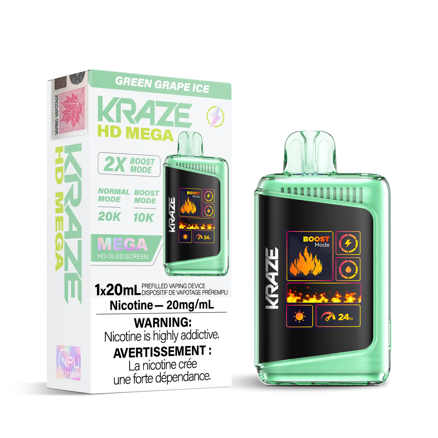 Green Grape Ice Kraze HD Mega - Disposable 20K