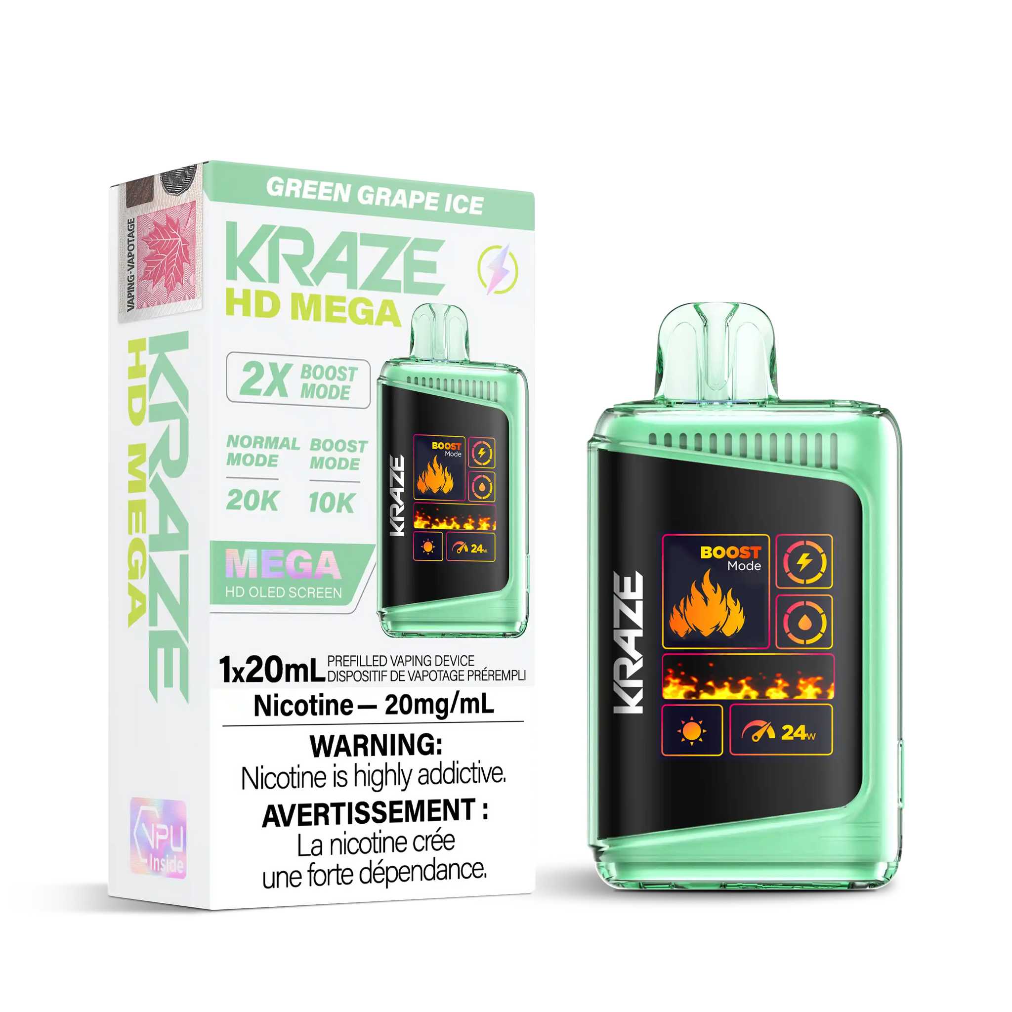 Green Grape Ice Kraze HD Mega - Disposable 20K