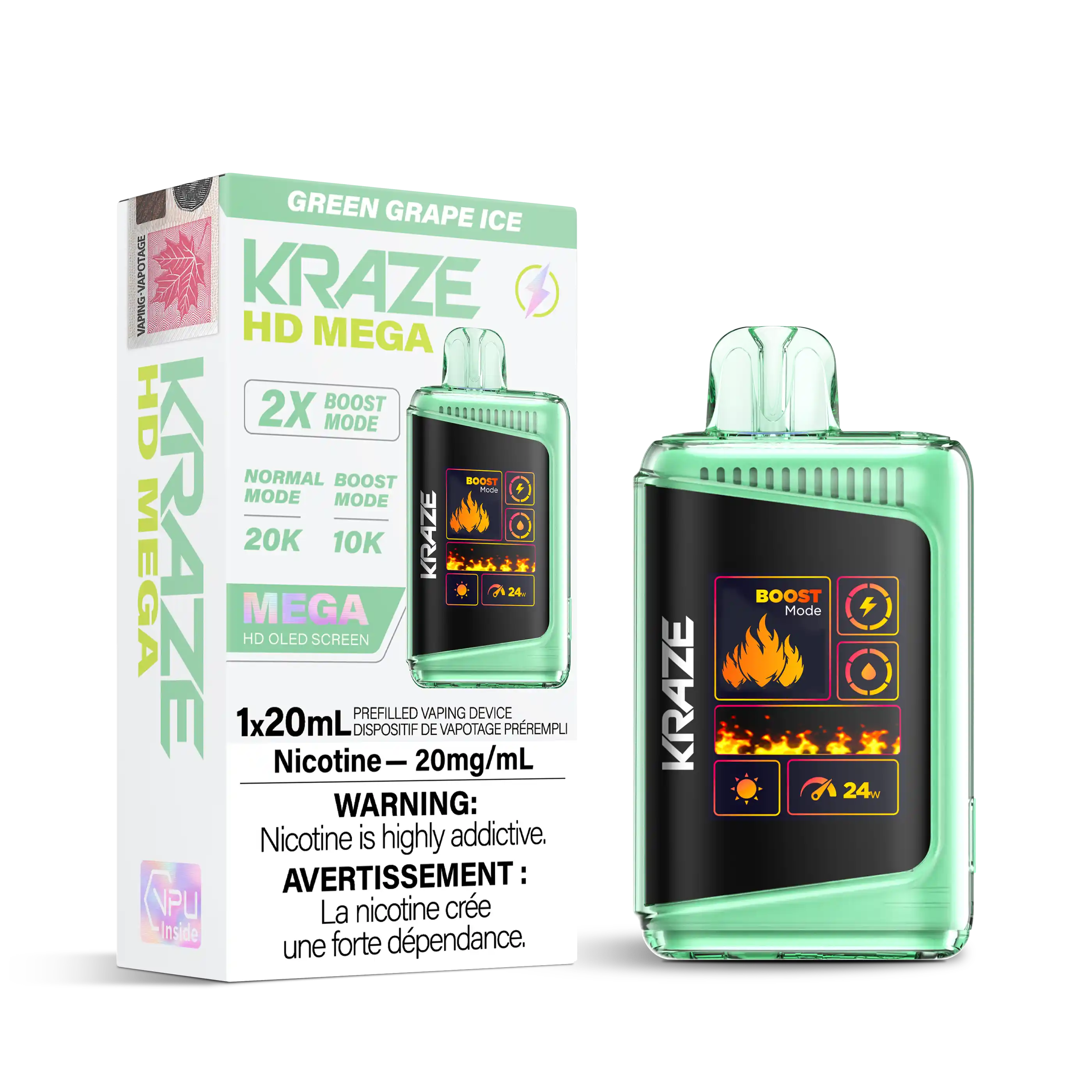 Green Grape Ice Kraze HD Mega - Disposable 20K