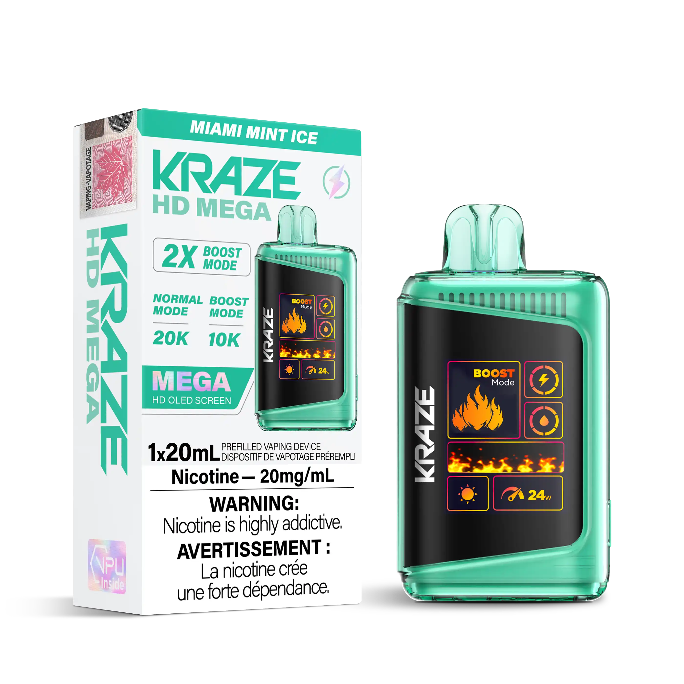 Miami Mint Ice Kraze HD Mega - Disposable 20K