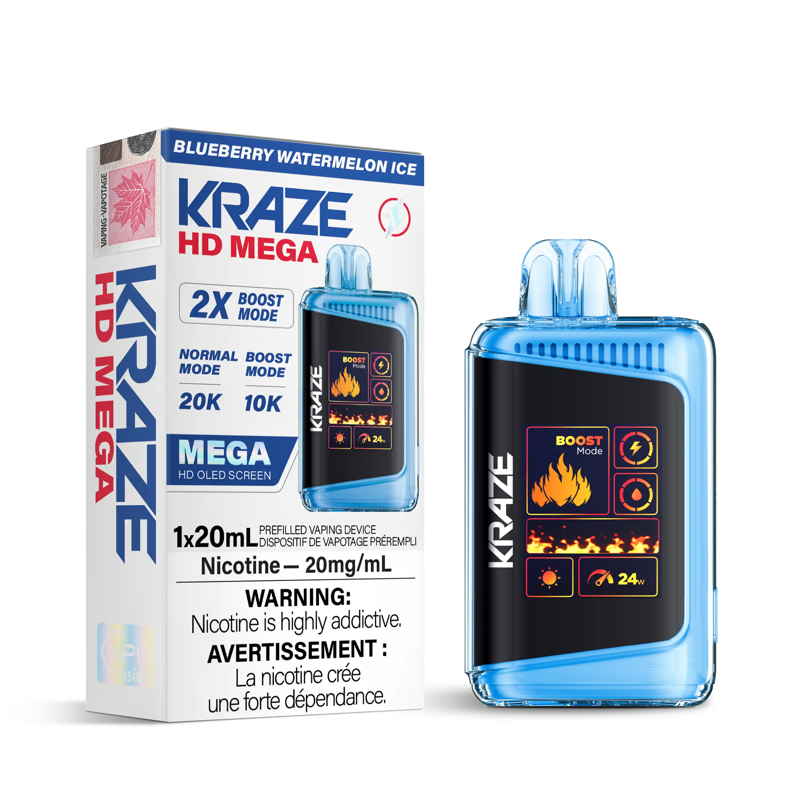 Blueberry Watermelon Ice Kraze HD Mega - Disposable 20K