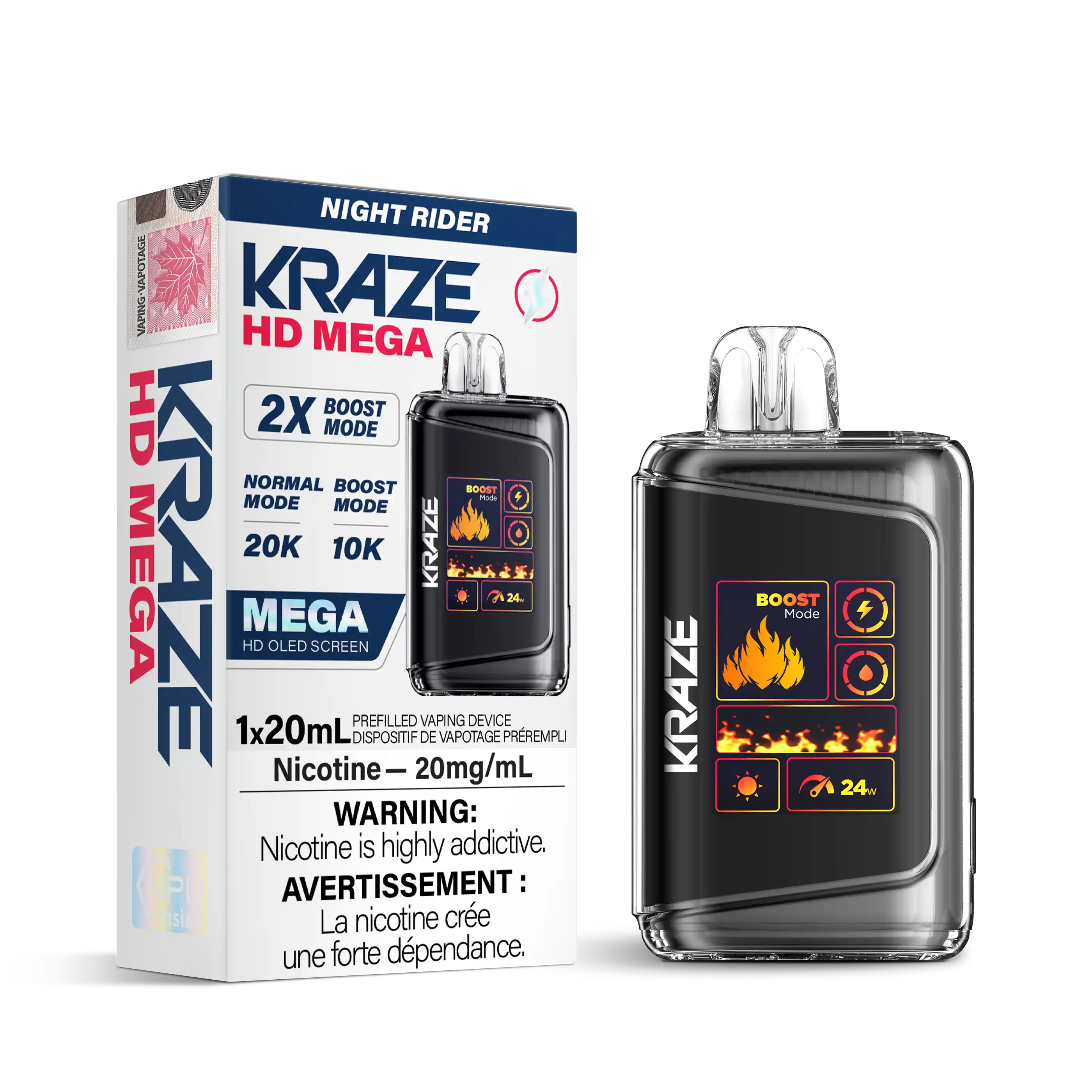 Night Rider Kraze HD Mega - Disposable 20K