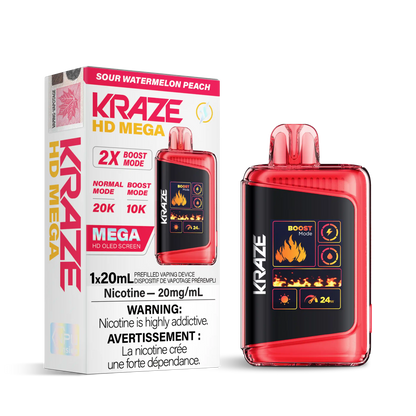 Sour Watermelon Peach Kraze HD Mega - Disposable 20K