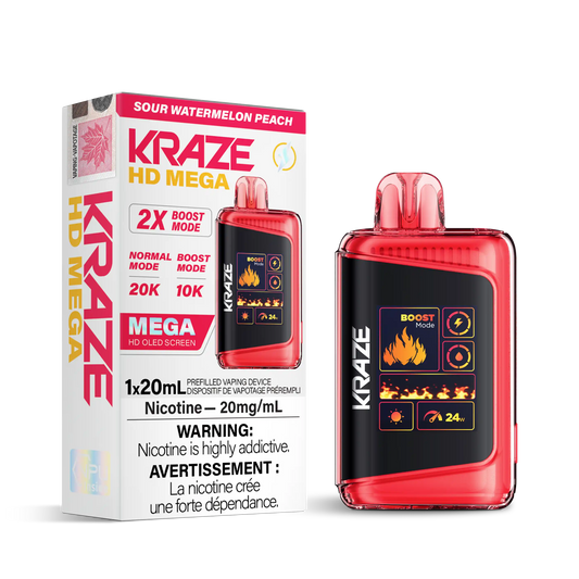 Sour Watermelon Peach Kraze HD Mega - Disposable 20K