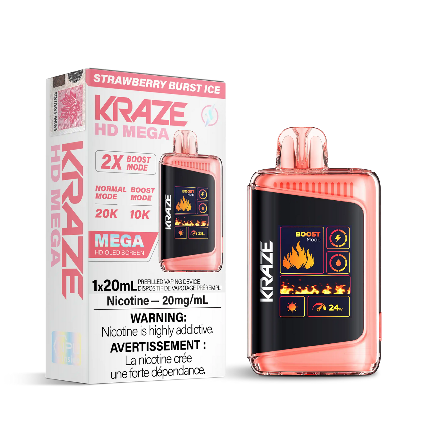 Strawberry Burst Ice Kraze HD Mega - Disposable 20K