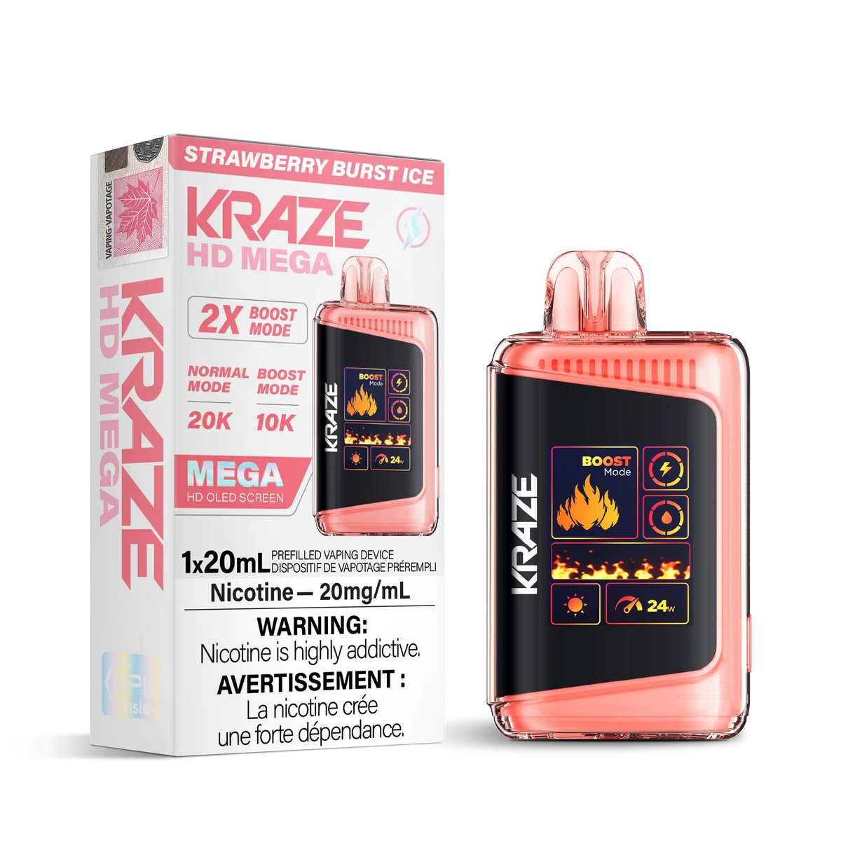 Strawberry Burst Ice Kraze HD Mega - Disposable 20K