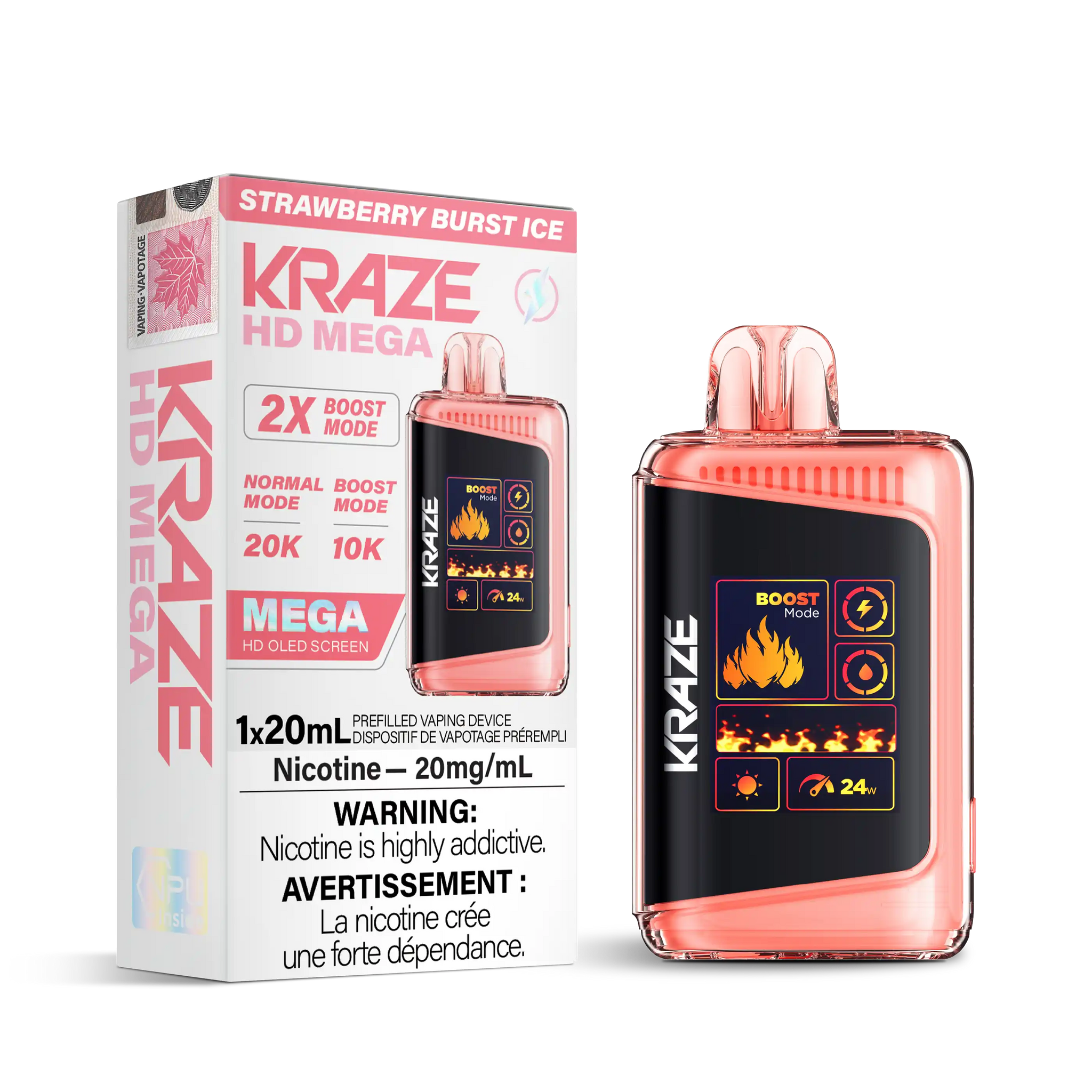 Strawberry Burst Ice Kraze HD Mega - Disposable 20K