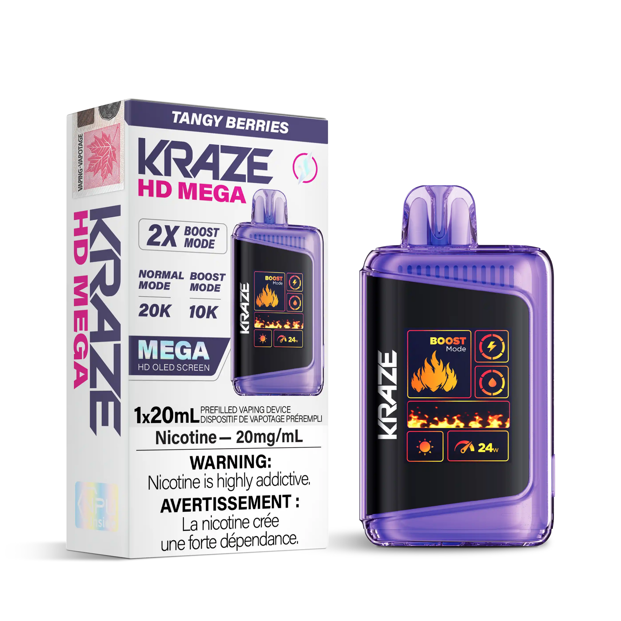 Tangy Berries Kraze HD Mega - Disposable 20K