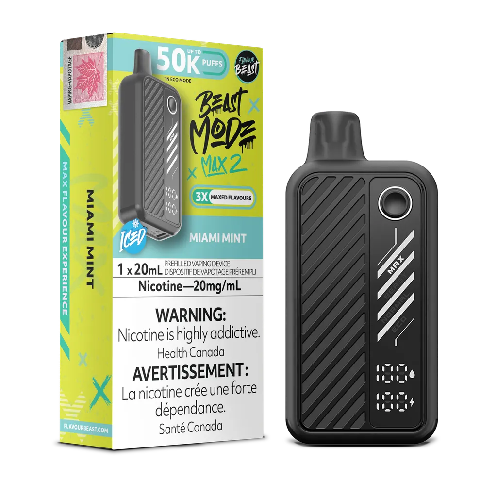 Miami Mint Iced Flavour Beast Mode Max 2 - Disposable 50K by FLAVOUR BEAST