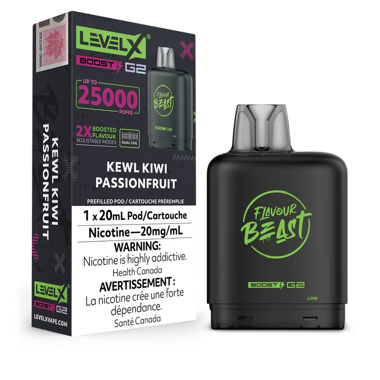 Kewl Kiwi Passionfruit Iced Flavour Beast Boost G2 Pods 25K