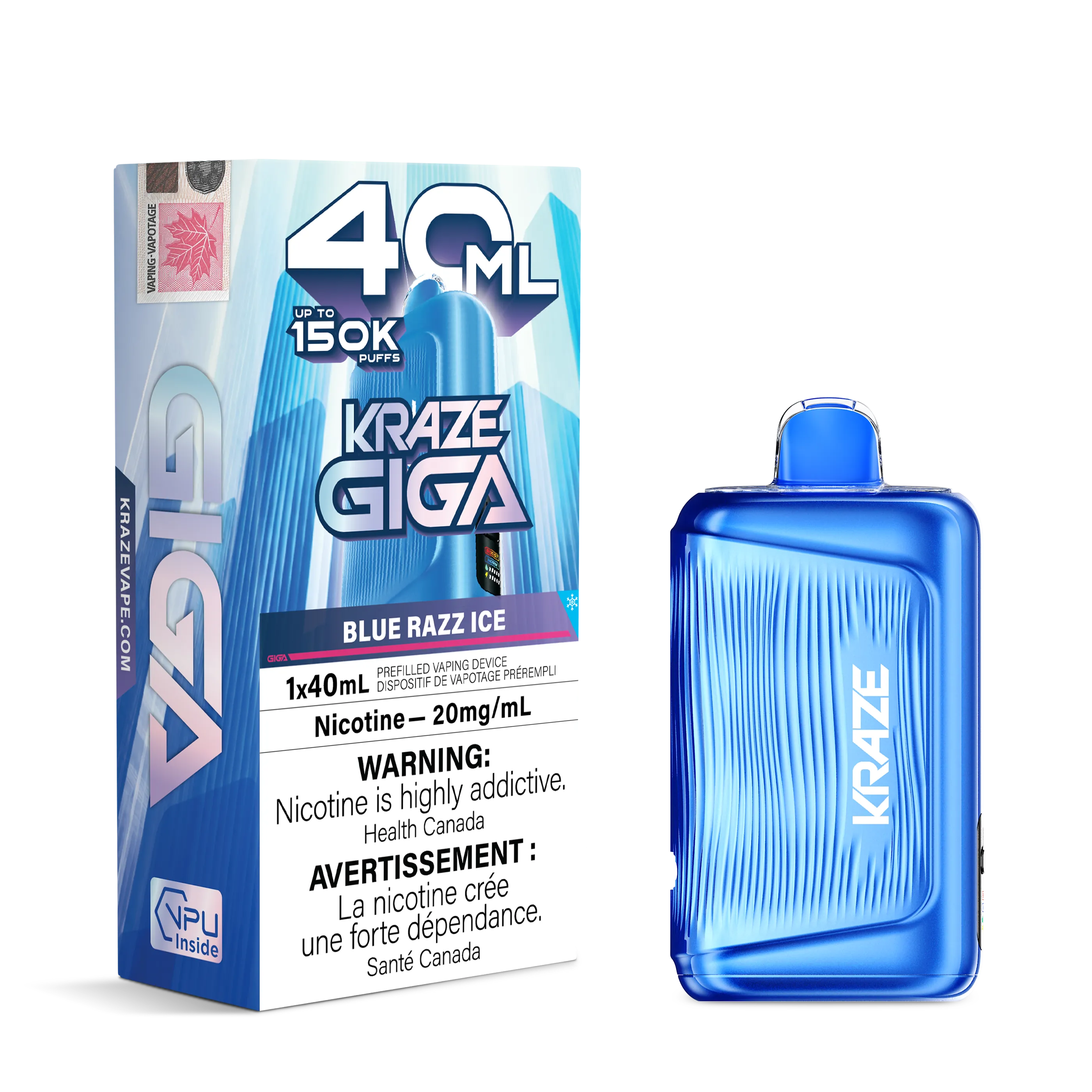 Blue Razz Ice Kraze Giga - Disposable 150K
