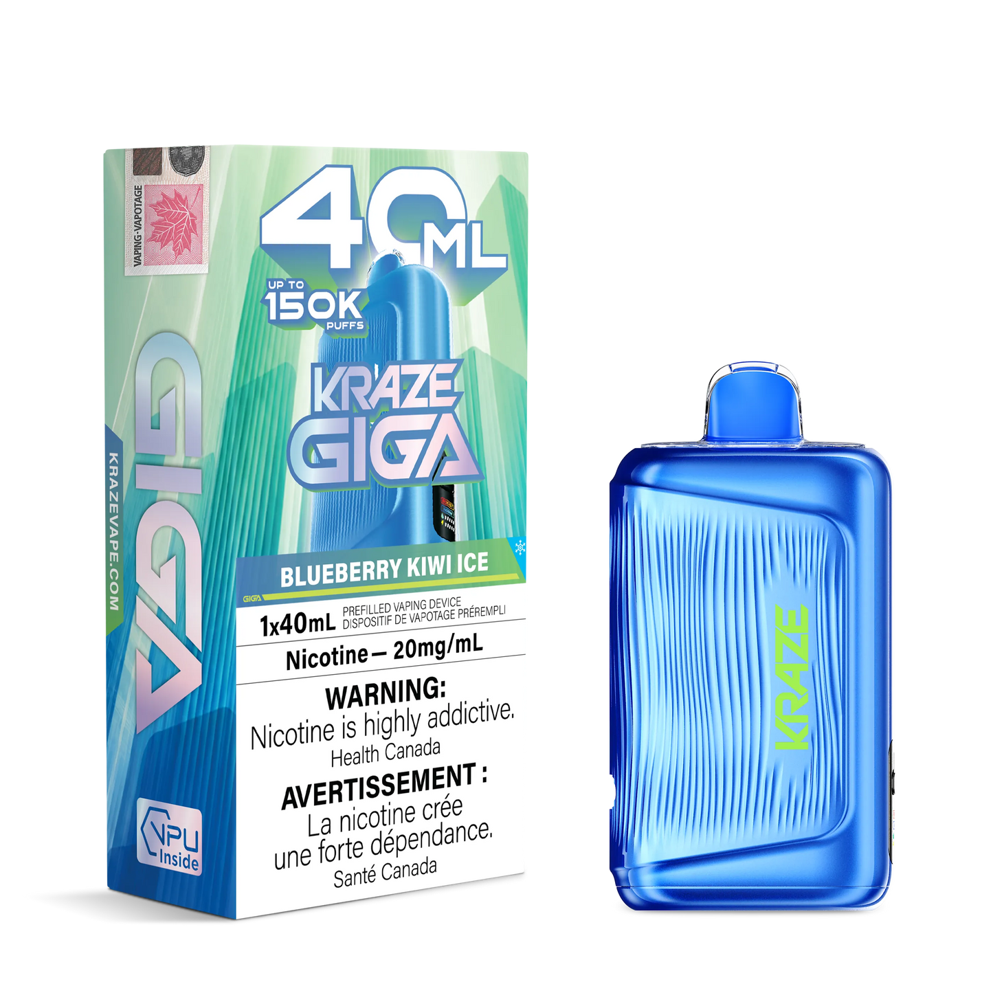 Blueberry Kiwi Ice Kraze Giga - Disposable 150K