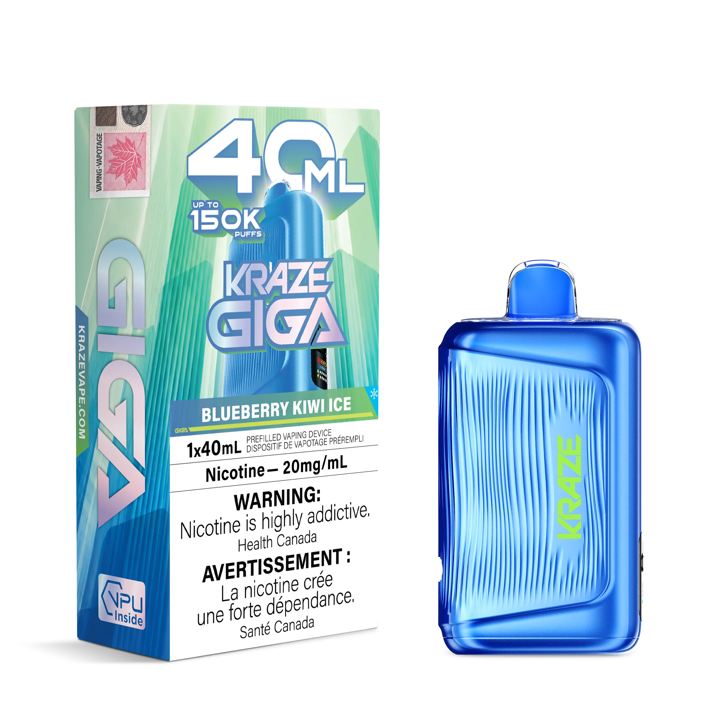 Blueberry Kiwi Ice Kraze Giga - Disposable 150K