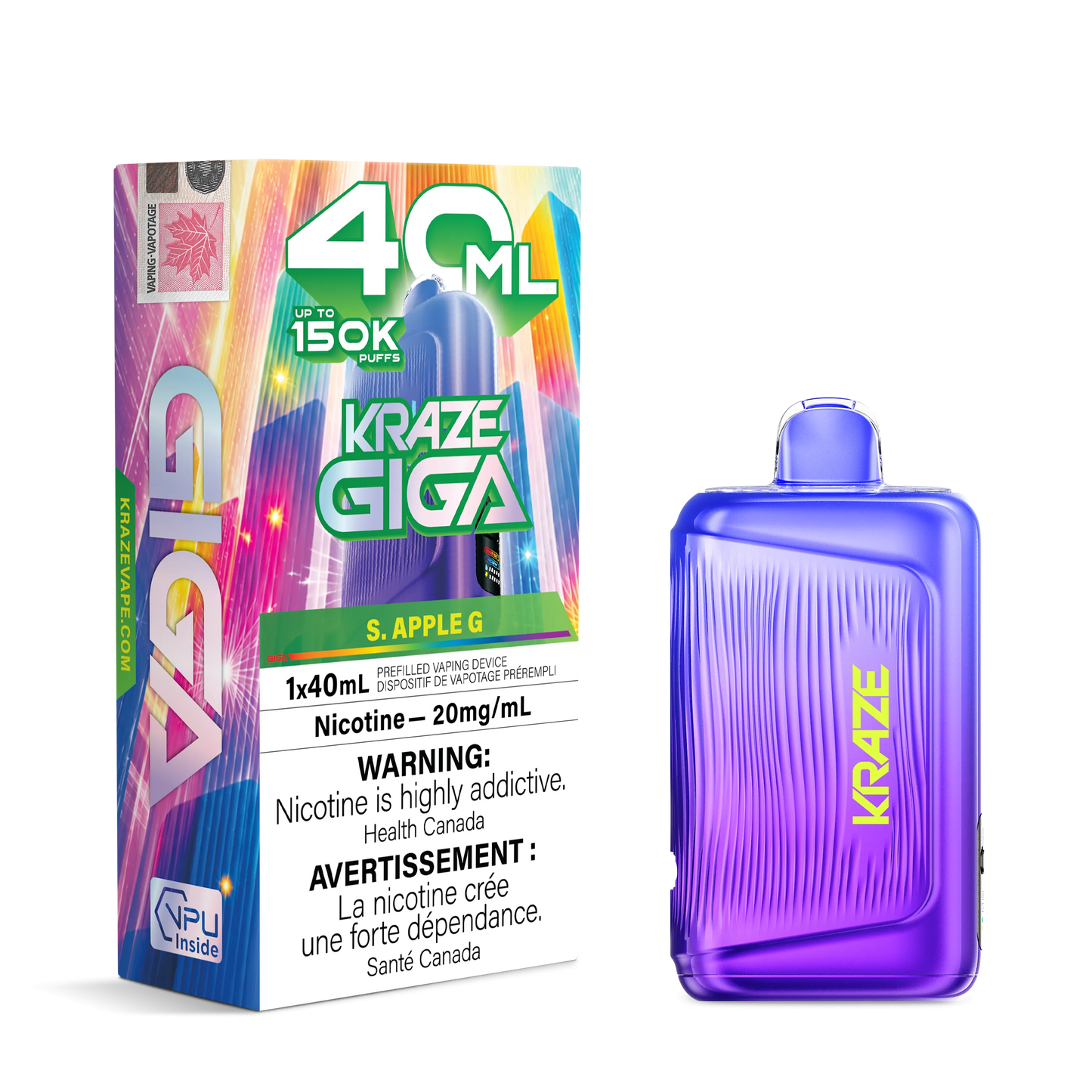 Sour Apple G Kraze Giga - Disposable 150K