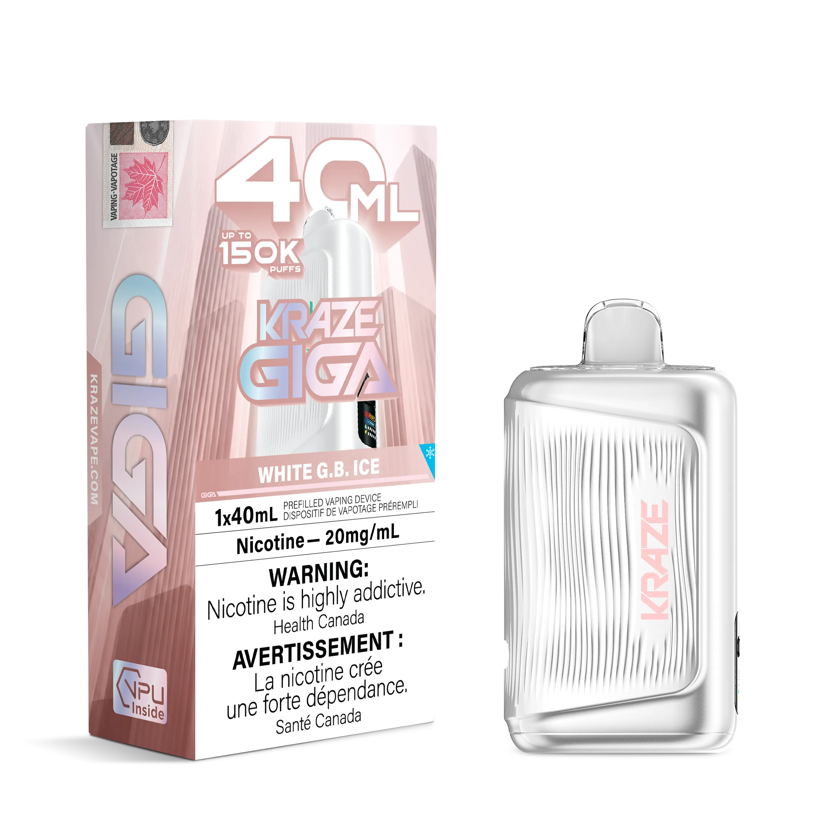 White G.B Ice Kraze Giga - Disposable 150K