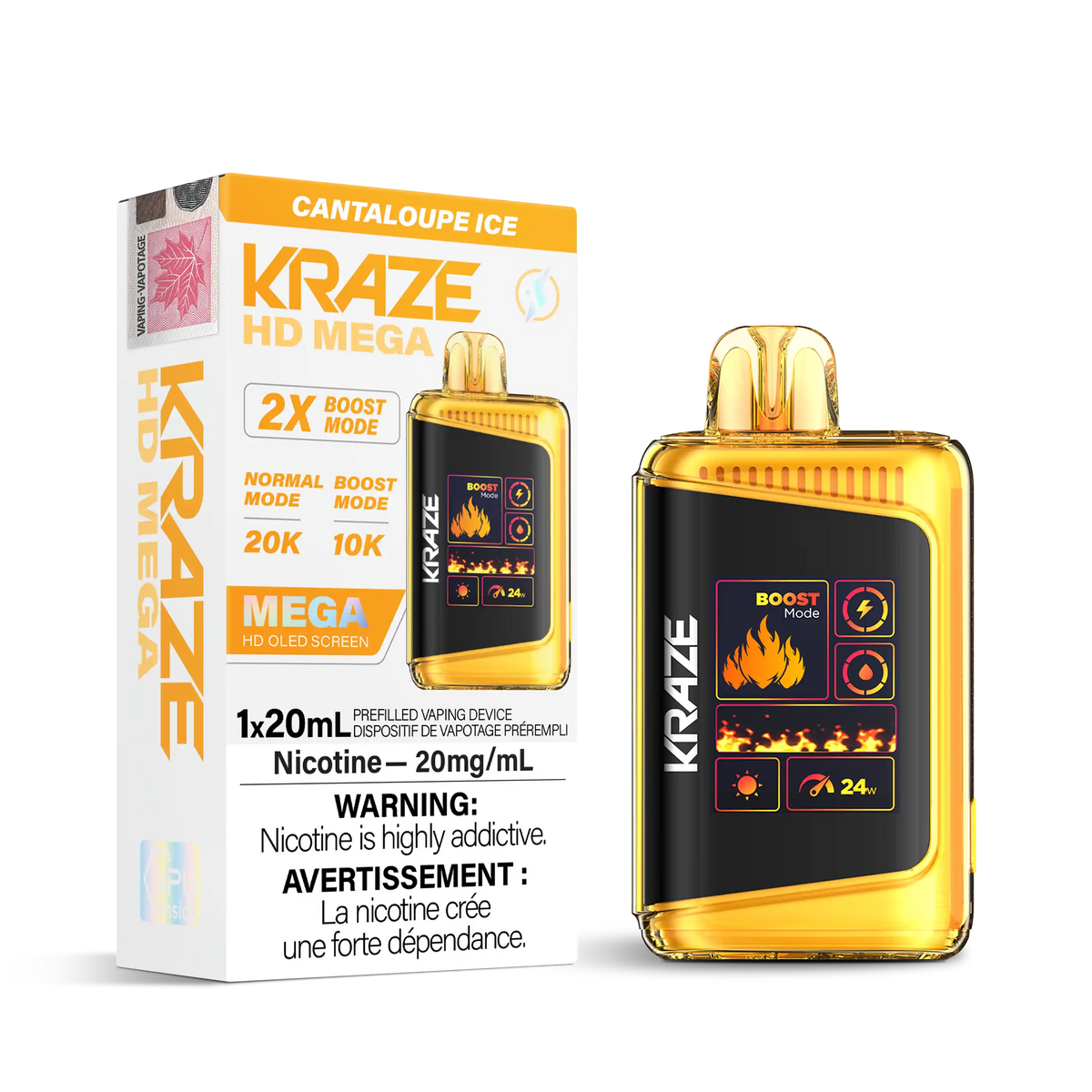 Cantaloupe Ice Kraze HD Mega - Disposable 20K