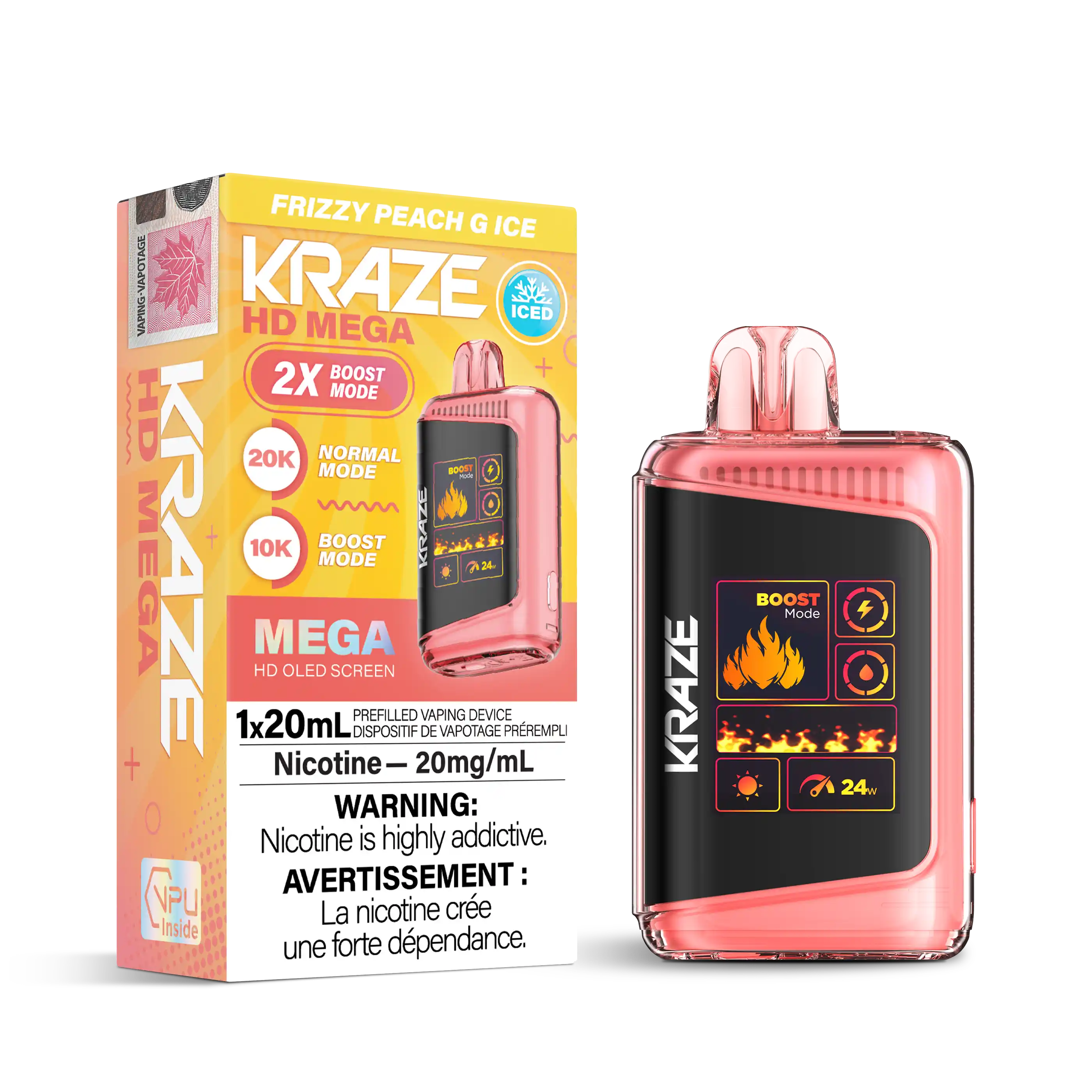 Frizzy Peach G Ice Kraze HD Mega - Disposable 20K by KRAZE