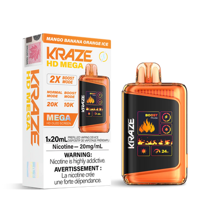 Mango Banana Orange Ice Kraze HD Mega - Disposable 20K Ice