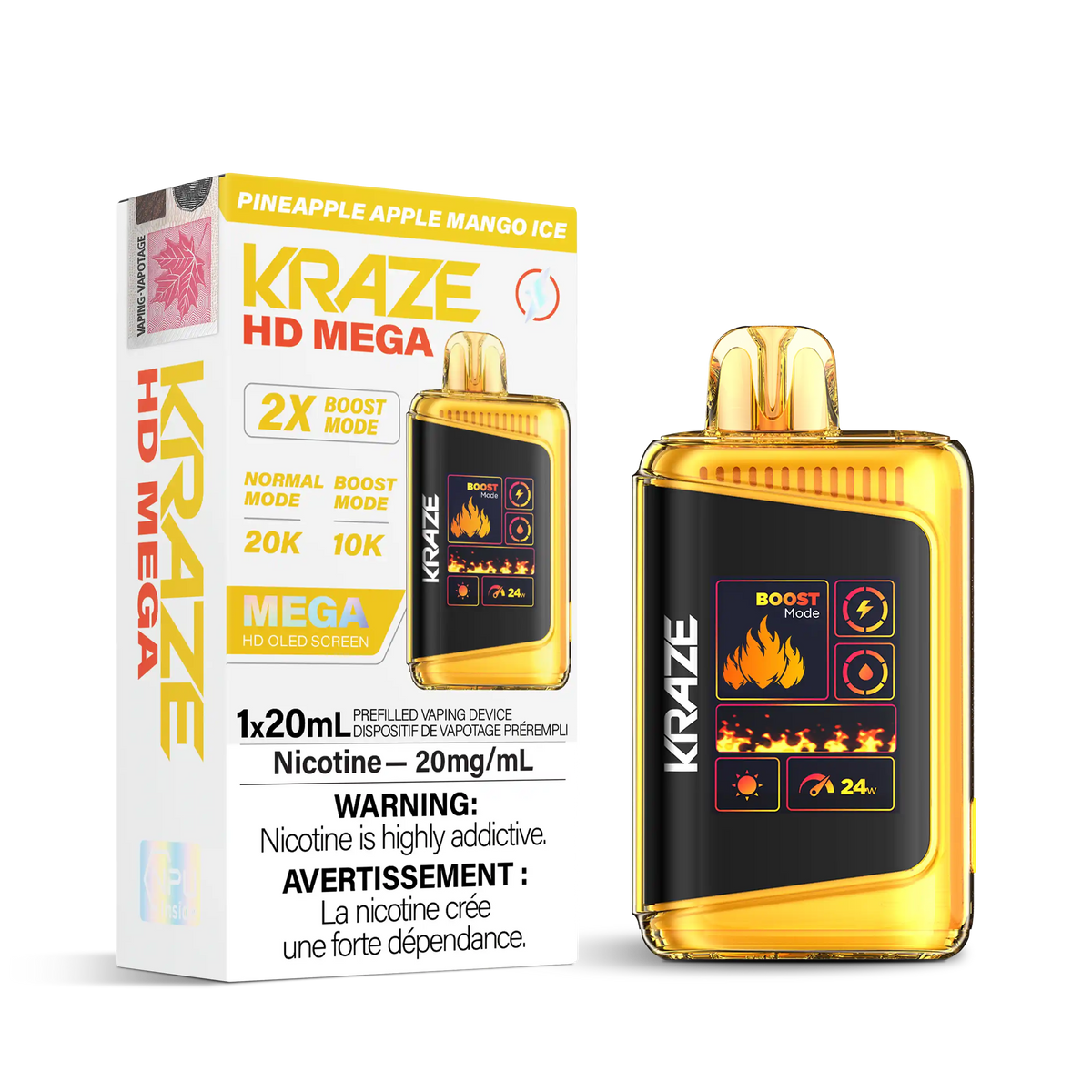 Pineapple Apple Mango Ice Kraze HD Mega - Disposable 20K