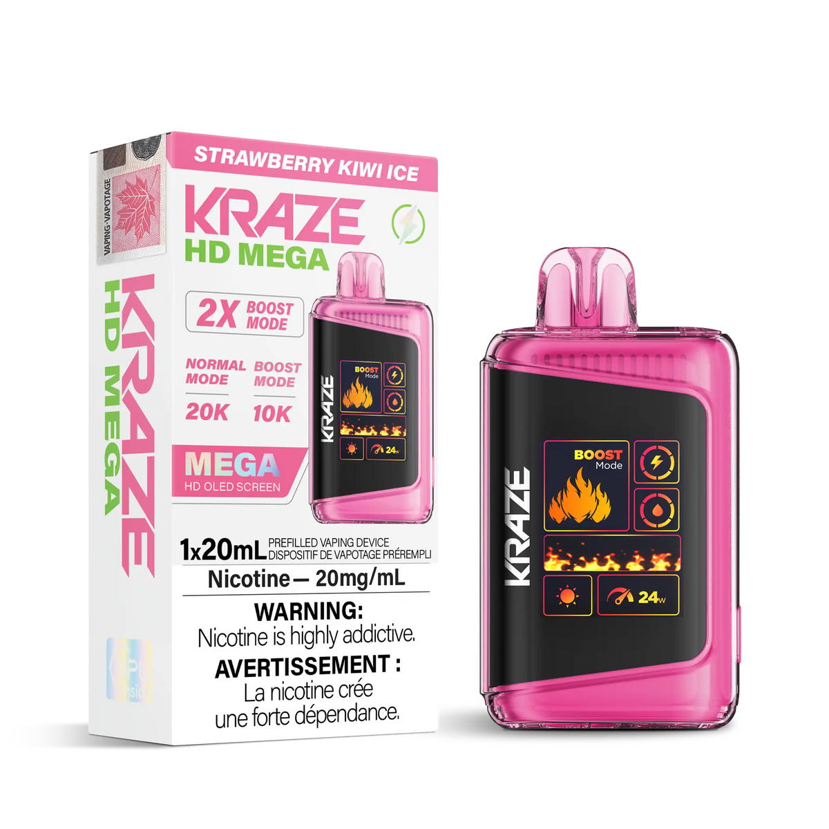 Strawberry Kiwi Ice Kraze HD Mega - Disposable 20K