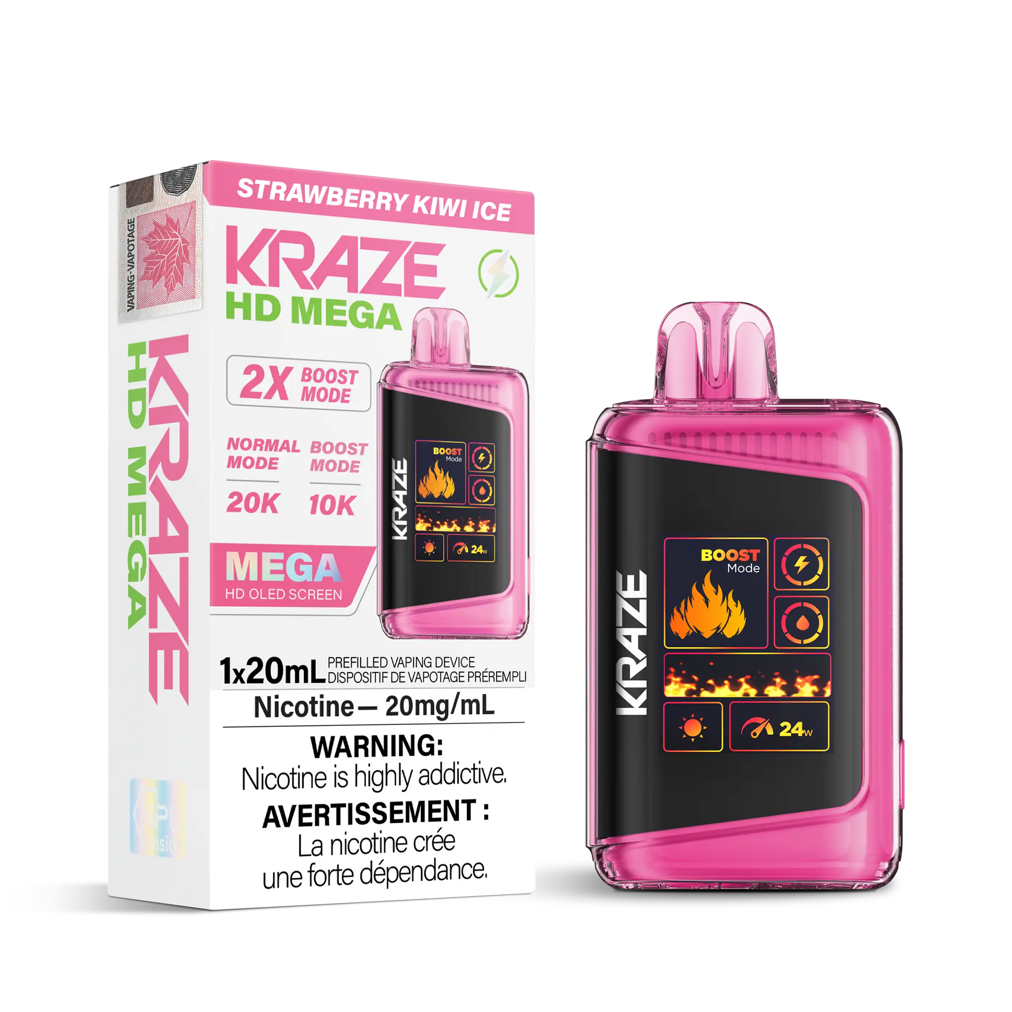 Strawberry Kiwi Ice Kraze HD Mega - Disposable 20K