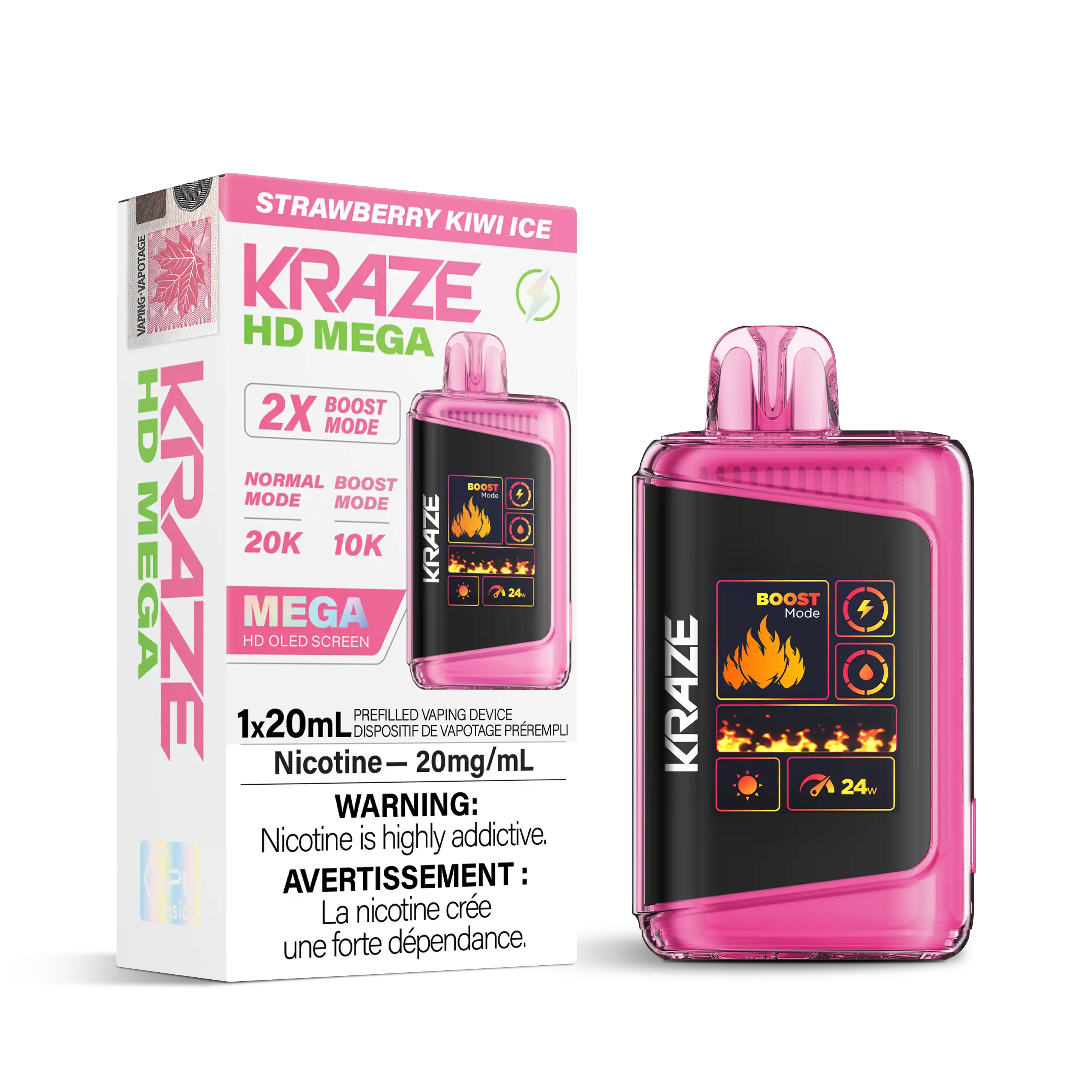 Strawberry Kiwi Ice Kraze HD Mega - Disposable 20K