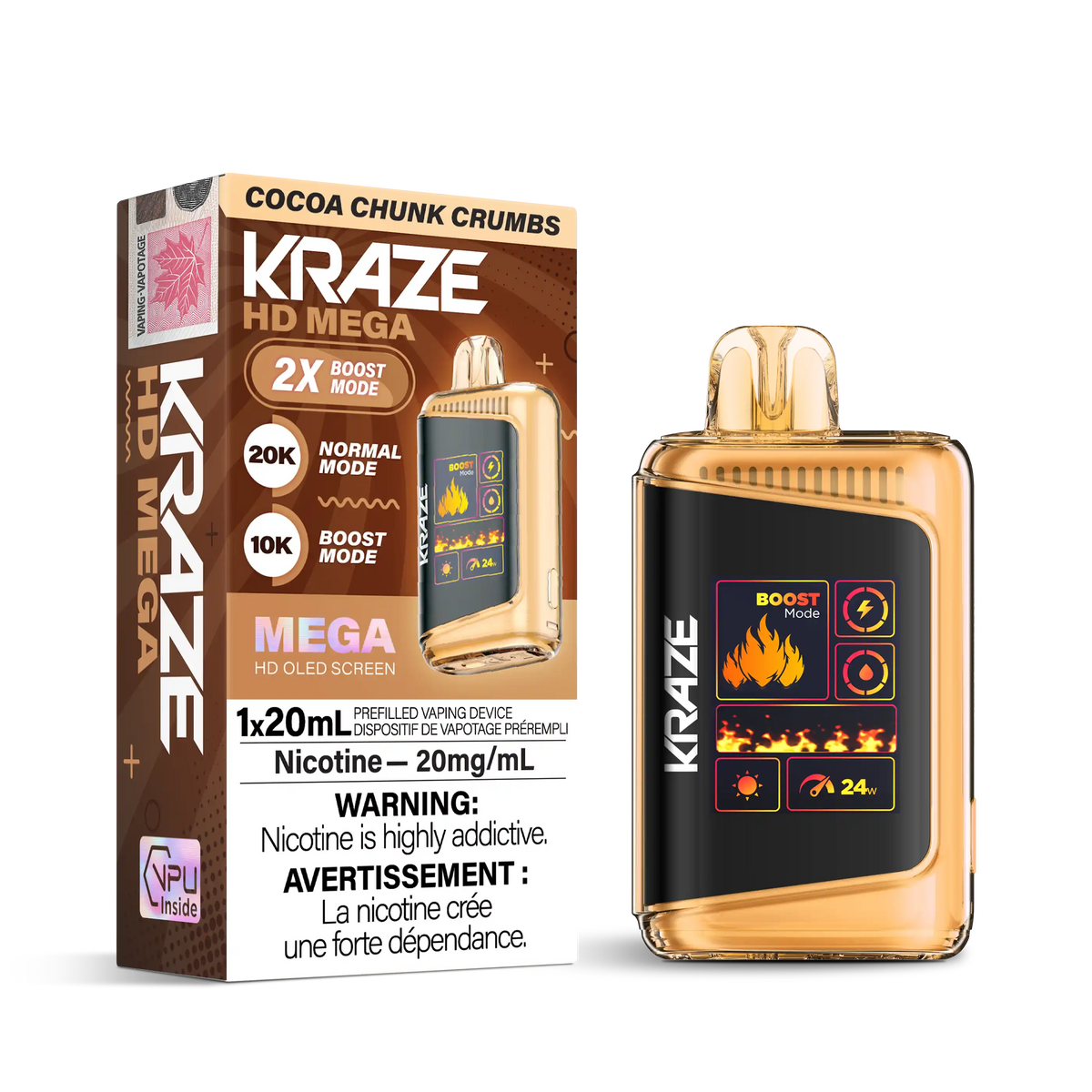 Cocoa Chunk Crumbs Kraze HD Mega - Disposable 20K by KRAZE