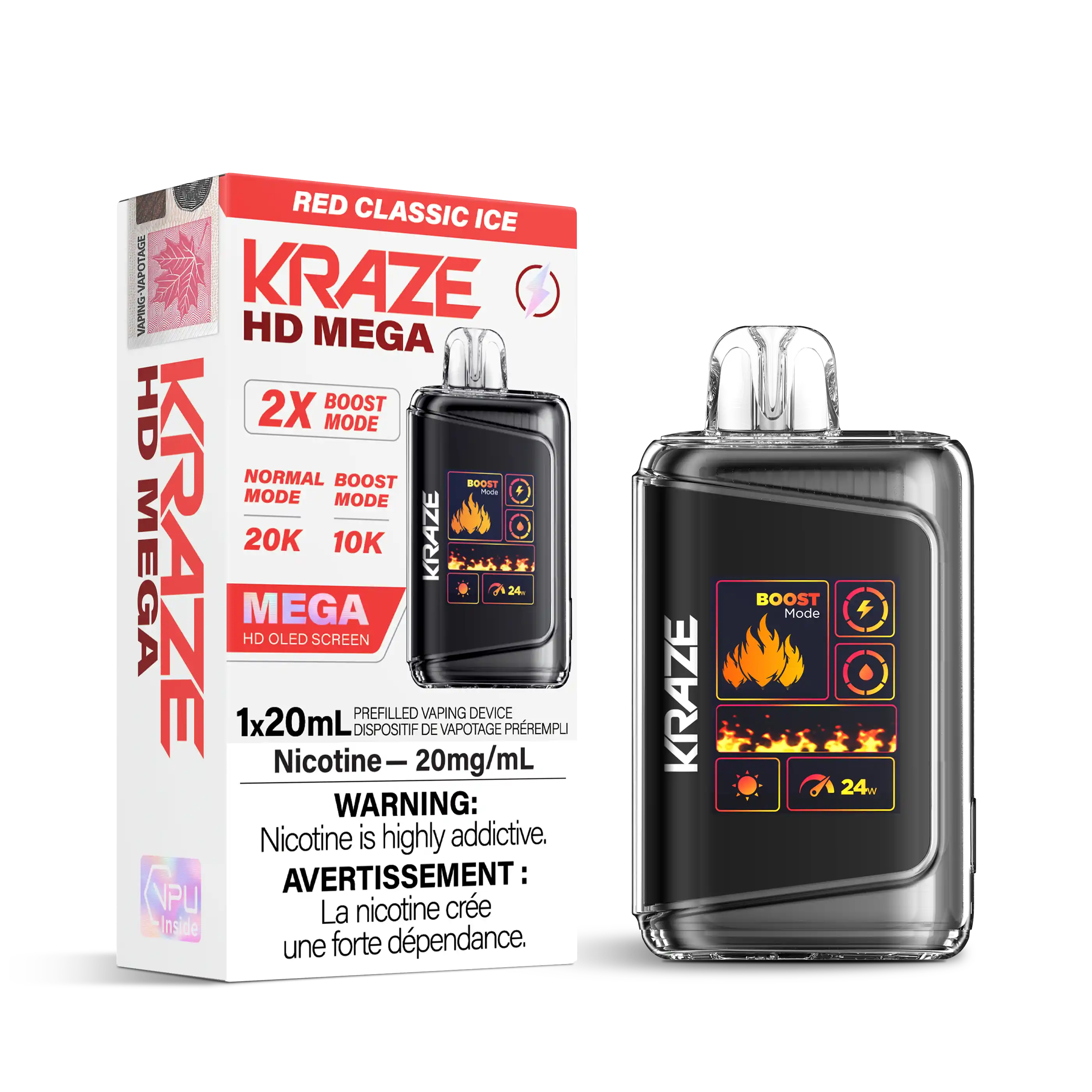 Red Classic Ice Kraze HD Mega - Disposable 20K