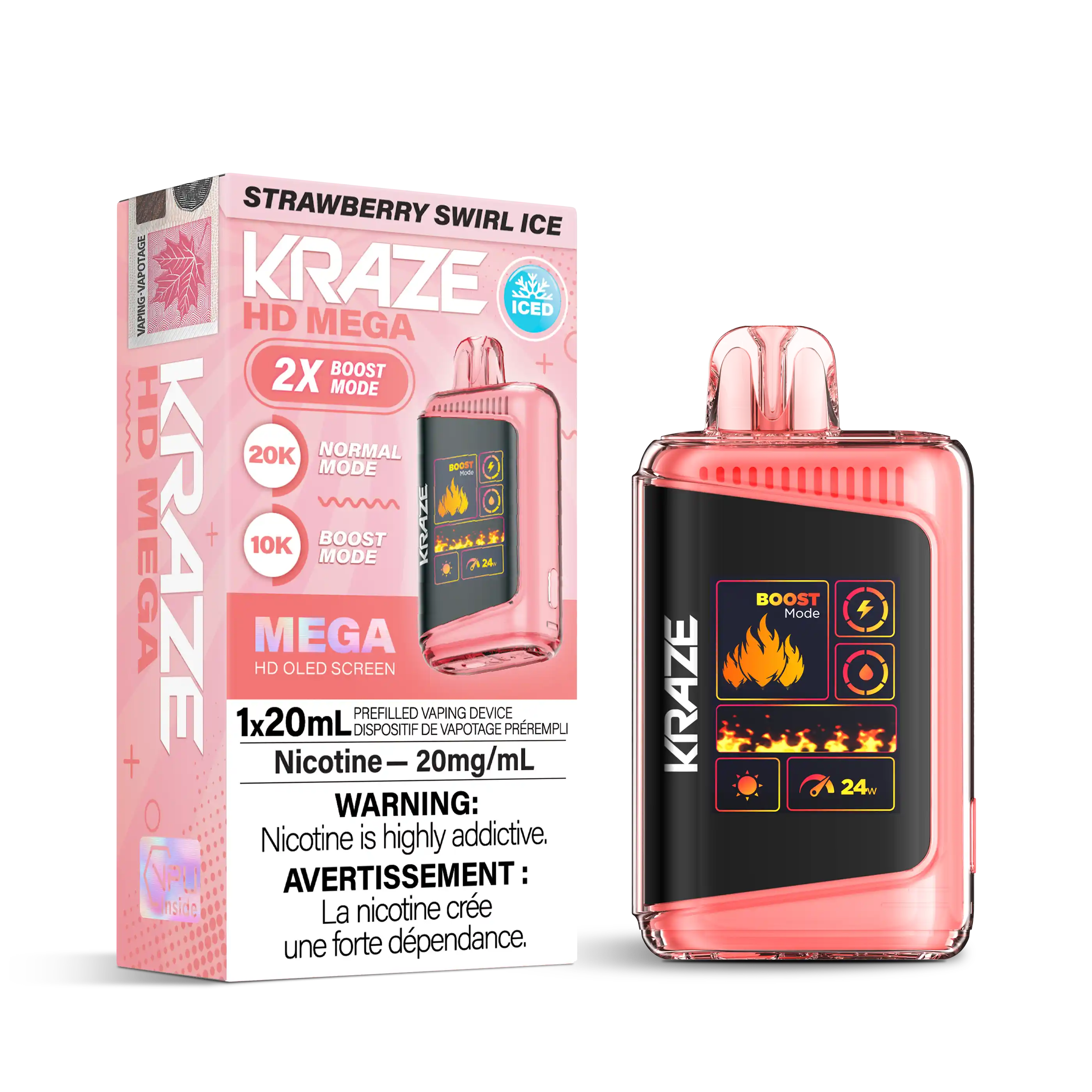Strawberry Swirl Ice Kraze HD Mega - Disposable 20K